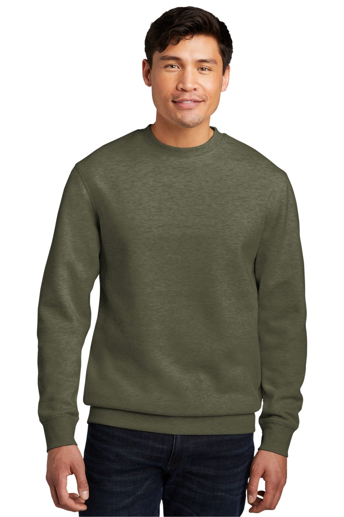 District VITFleece Crew DT6104 front model image.