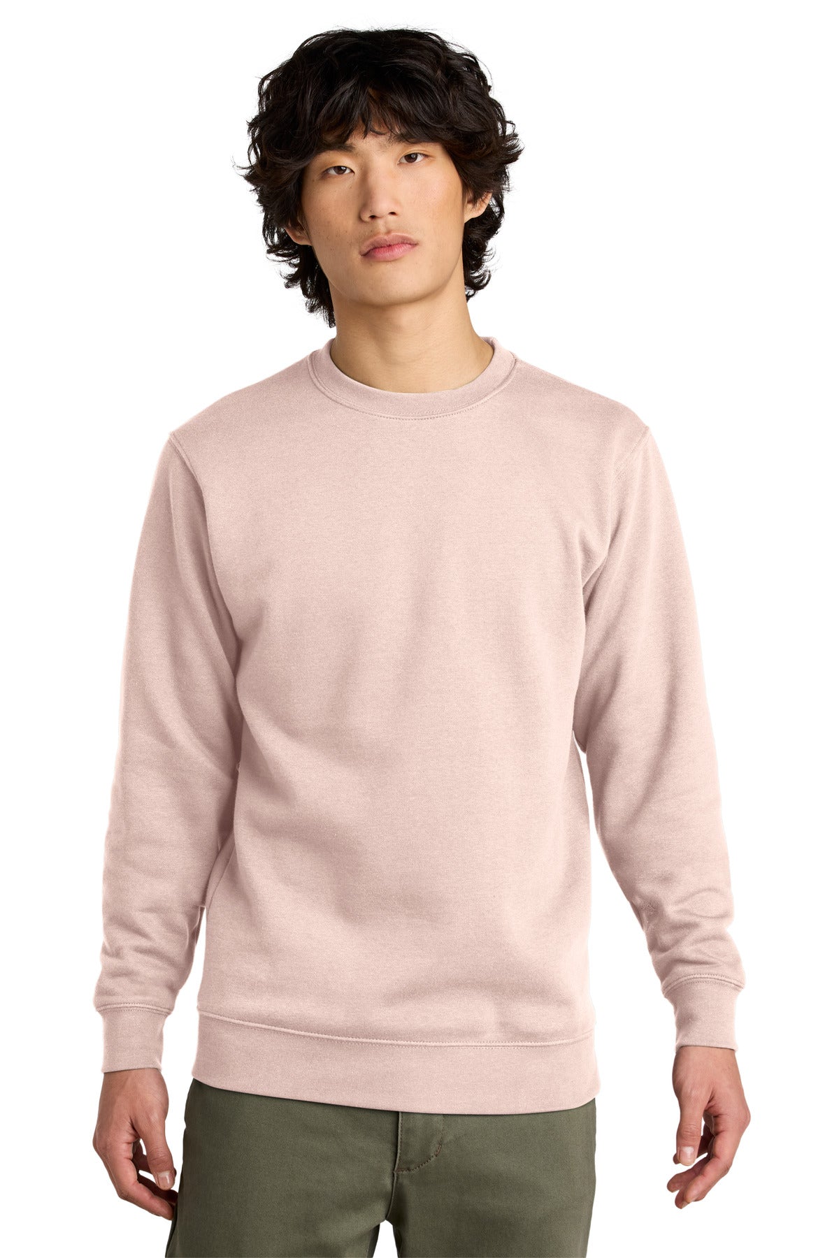 District VITFleece Crew DT6104 front model image.