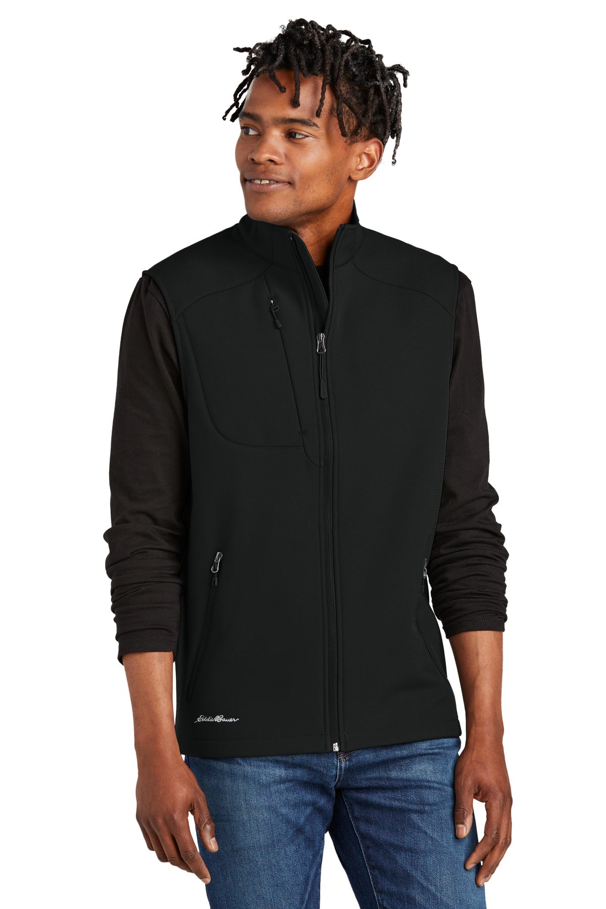 Eddie Bauer Stretch Soft Shell Vest EB546 front model image.