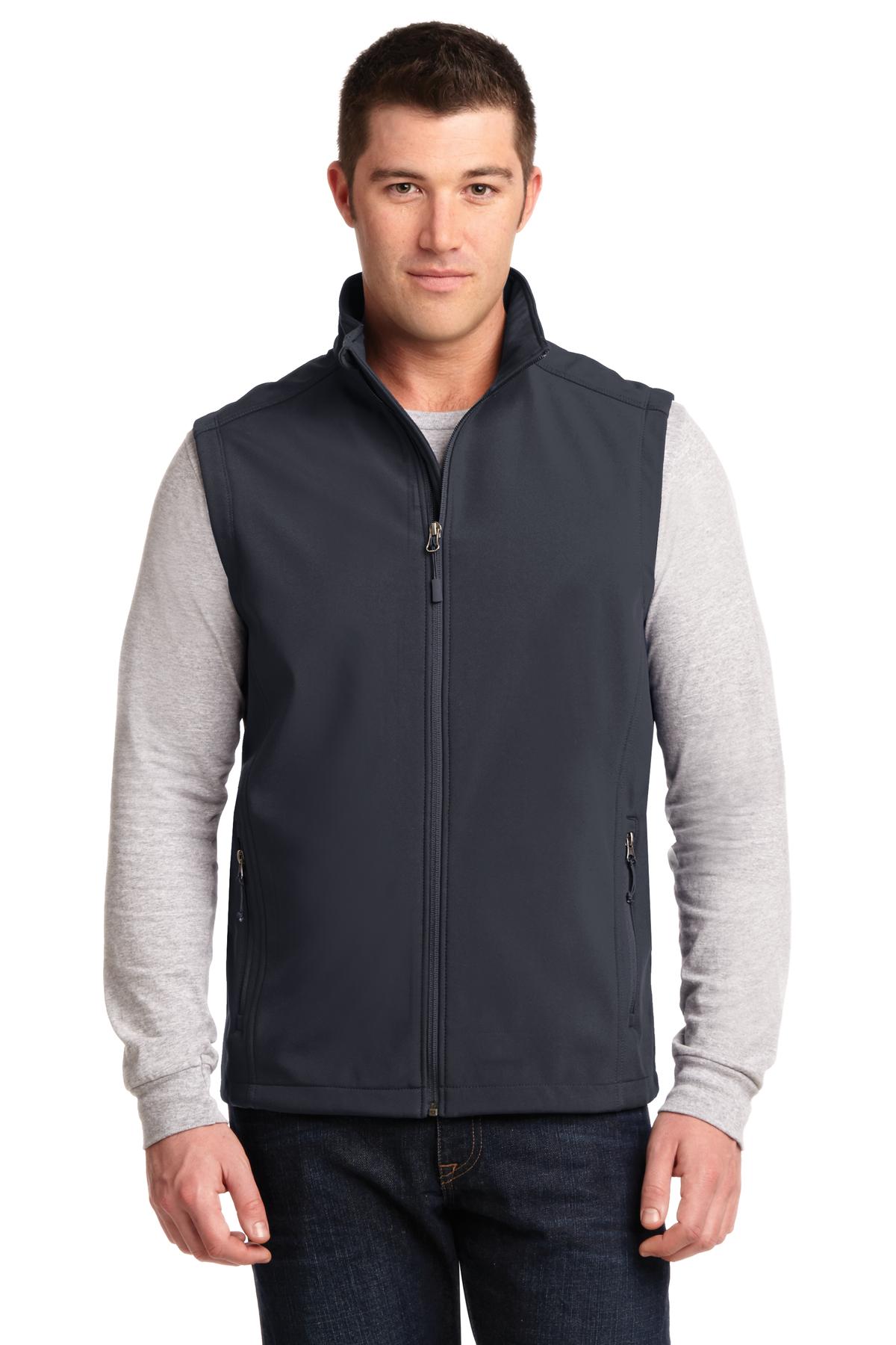 Port Authority Core Soft Shell Vest J325 front model image.