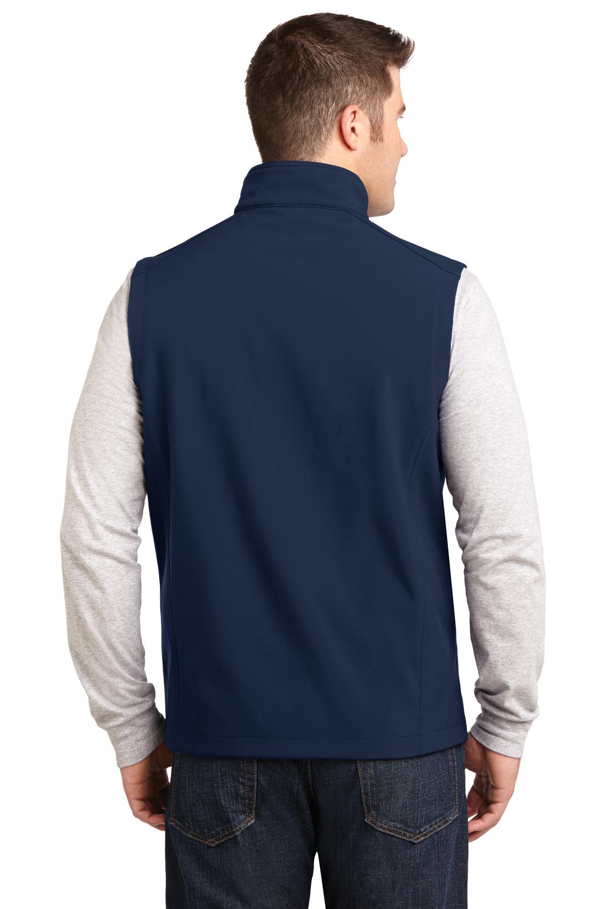 Port Authority Core Soft Shell Vest J325 back model image.