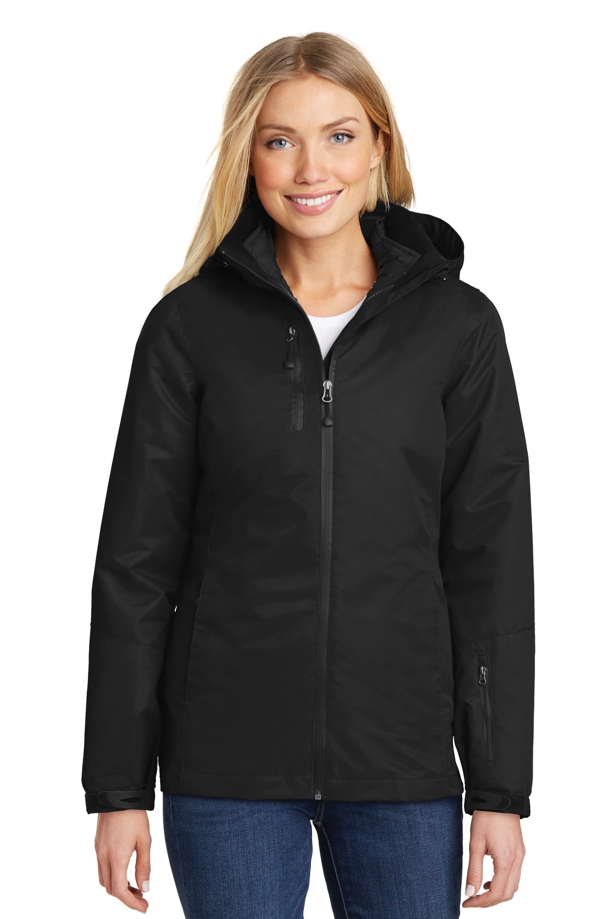 Port Authority Women's Vortex Waterproof 3-in-1 Jacket L332 front model image.