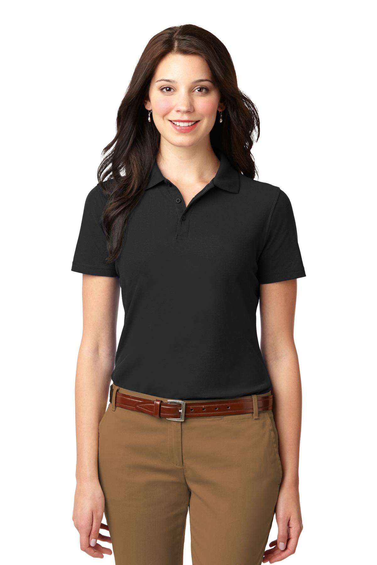 Port Authority Women's Stain-Resistant Polo L510 front model image.