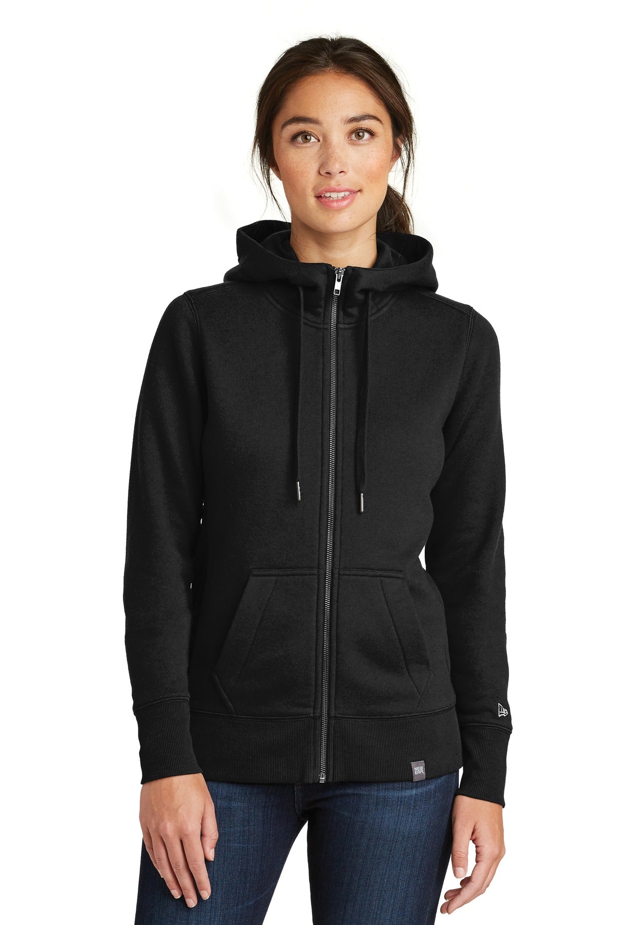 New Era  Women's French Terry Full-Zip Hoodie LNEA502 front model image.