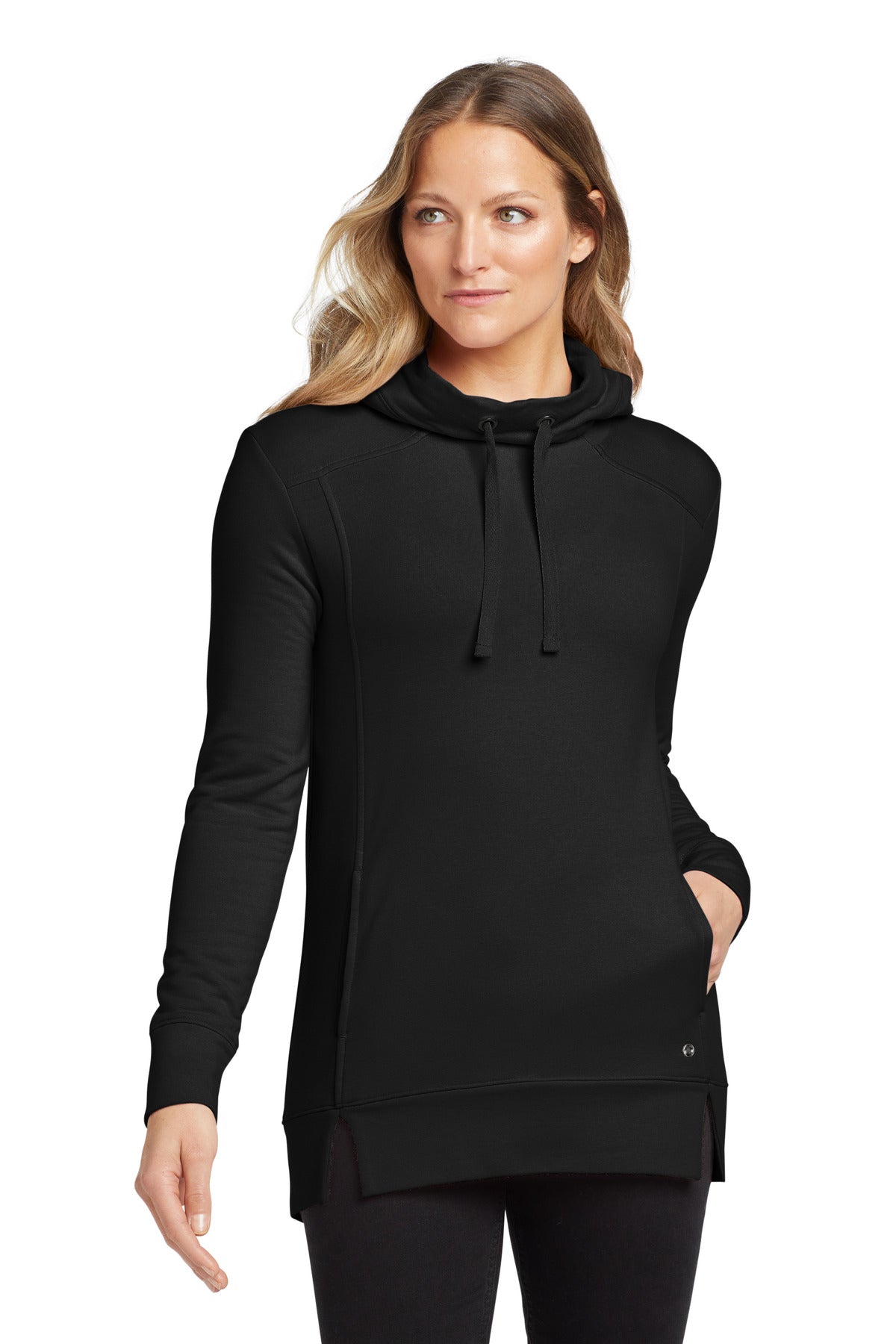 OGIO  Women's Luuma Pullover Fleece Hoodie LOG810 front model image.