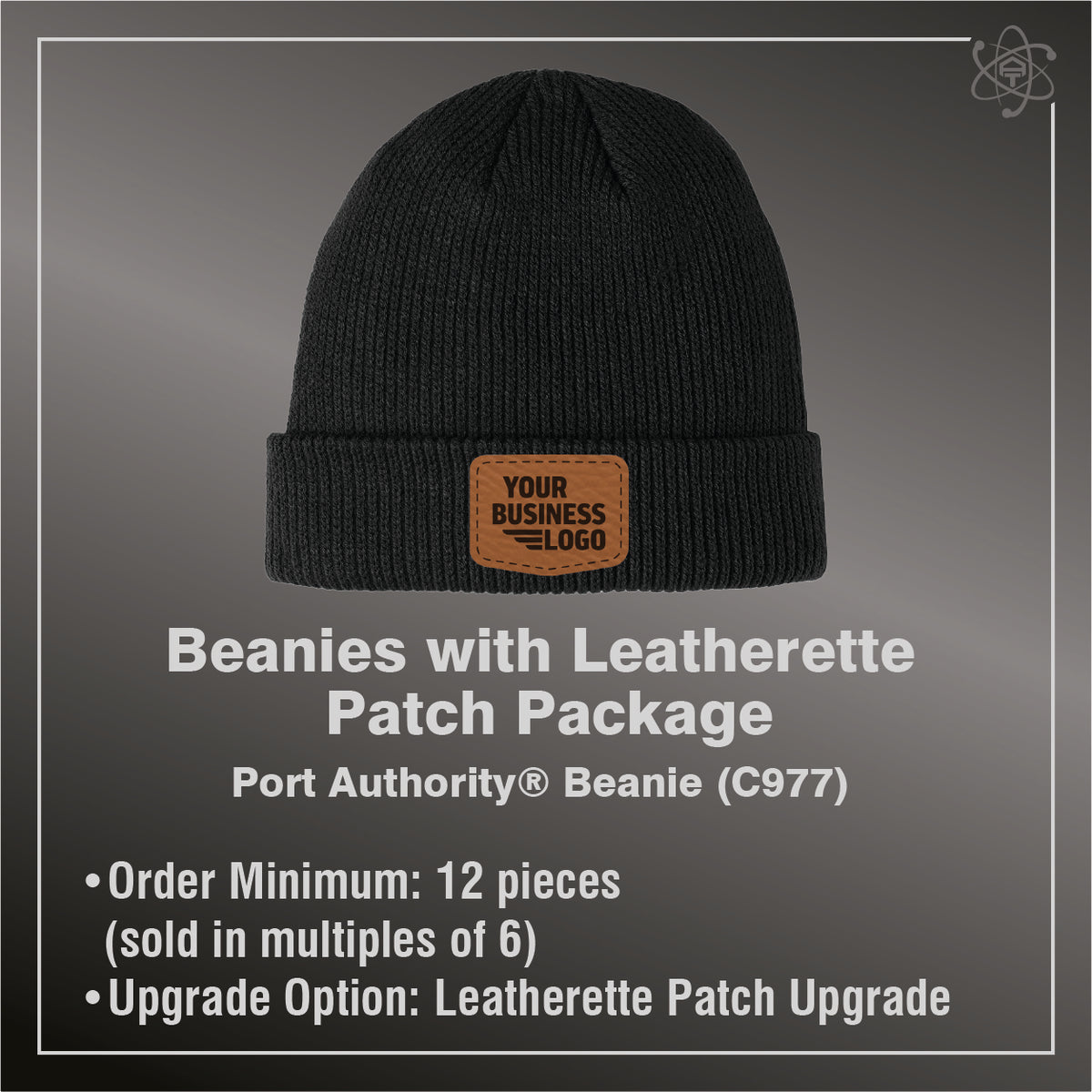 Beanies with Leatherette Patch Package
