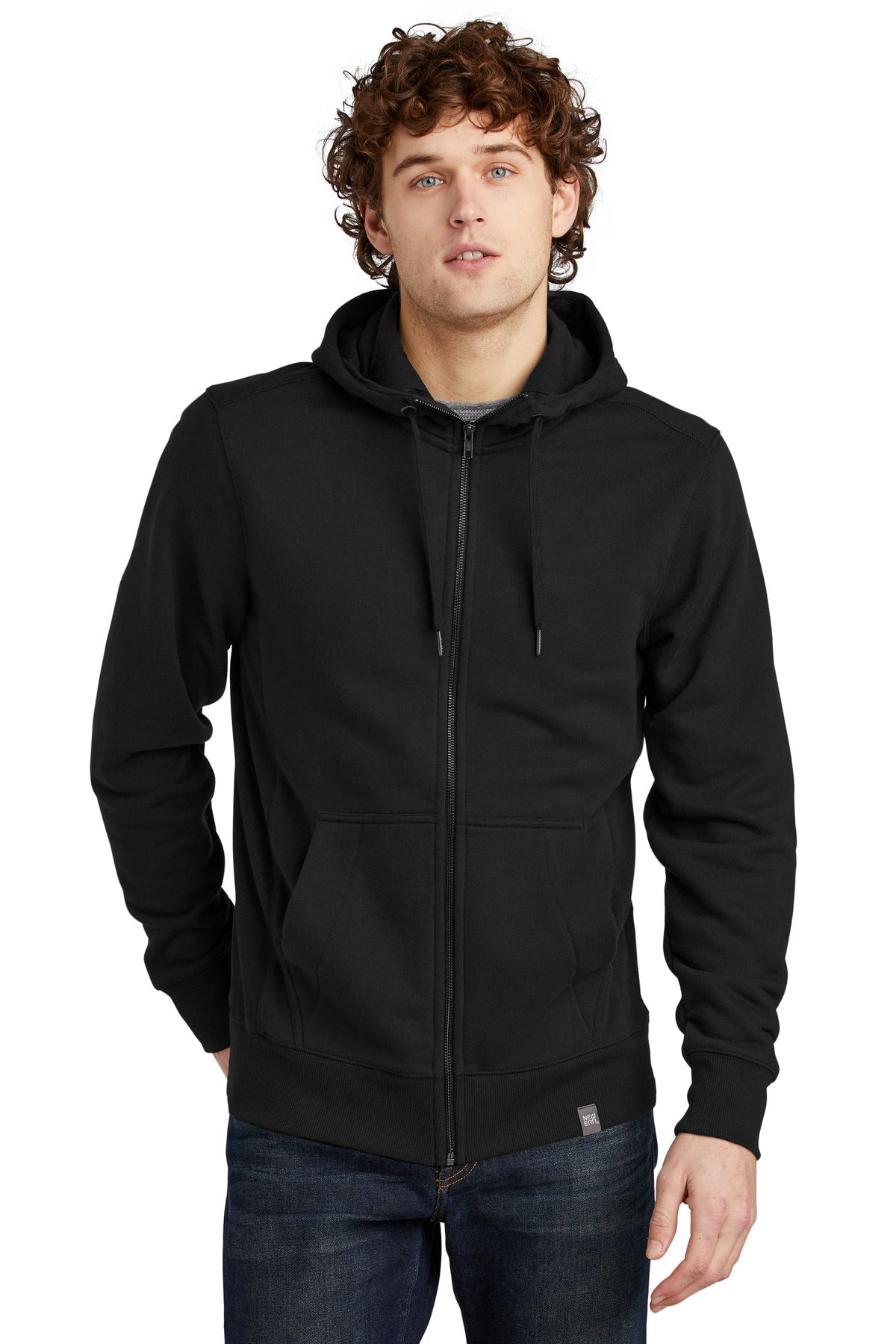 New Era  French Terry Full-Zip Hoodie NEA502 front model image.