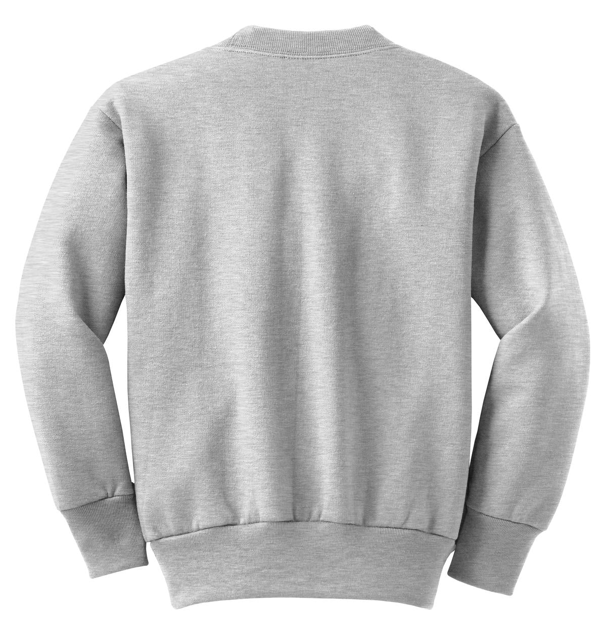 Port &amp; Company Youth Core Fleece Crewneck Sweatshirt  PC90Y back flat image.