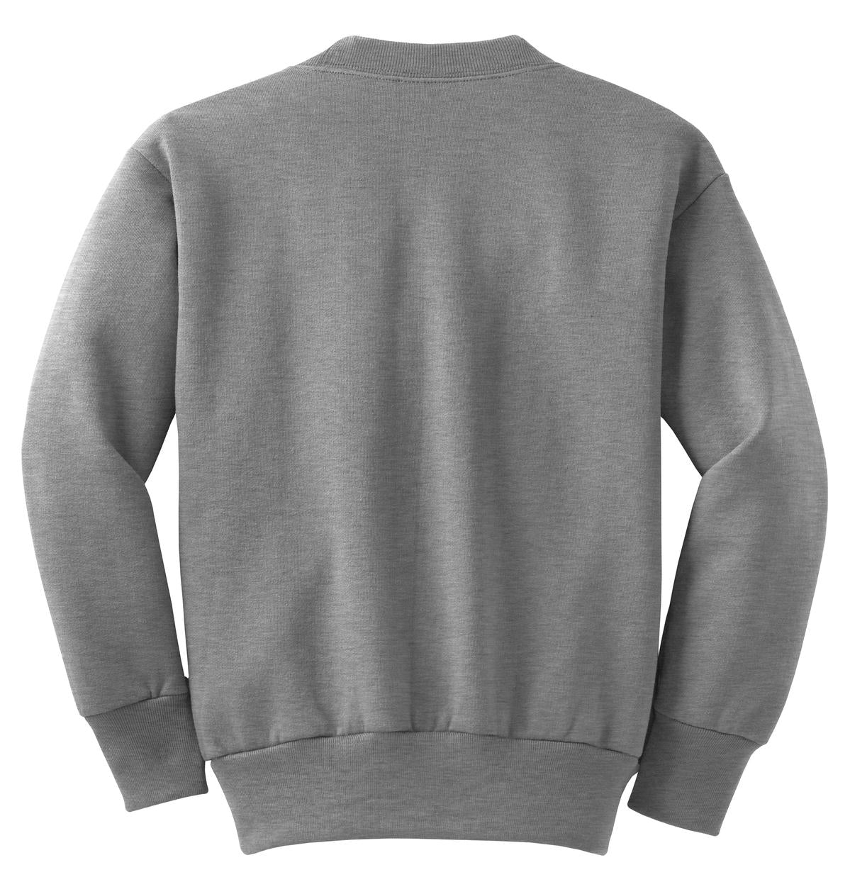 Port &amp; Company Youth Core Fleece Crewneck Sweatshirt  PC90Y back flat image.