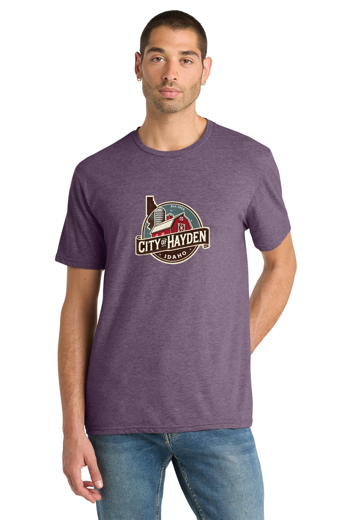 District - District Perfect Blend CVC Tee. DM108 - Hayden Logowear - Stoddard Barn - Retail Store - Digital Print - #28139