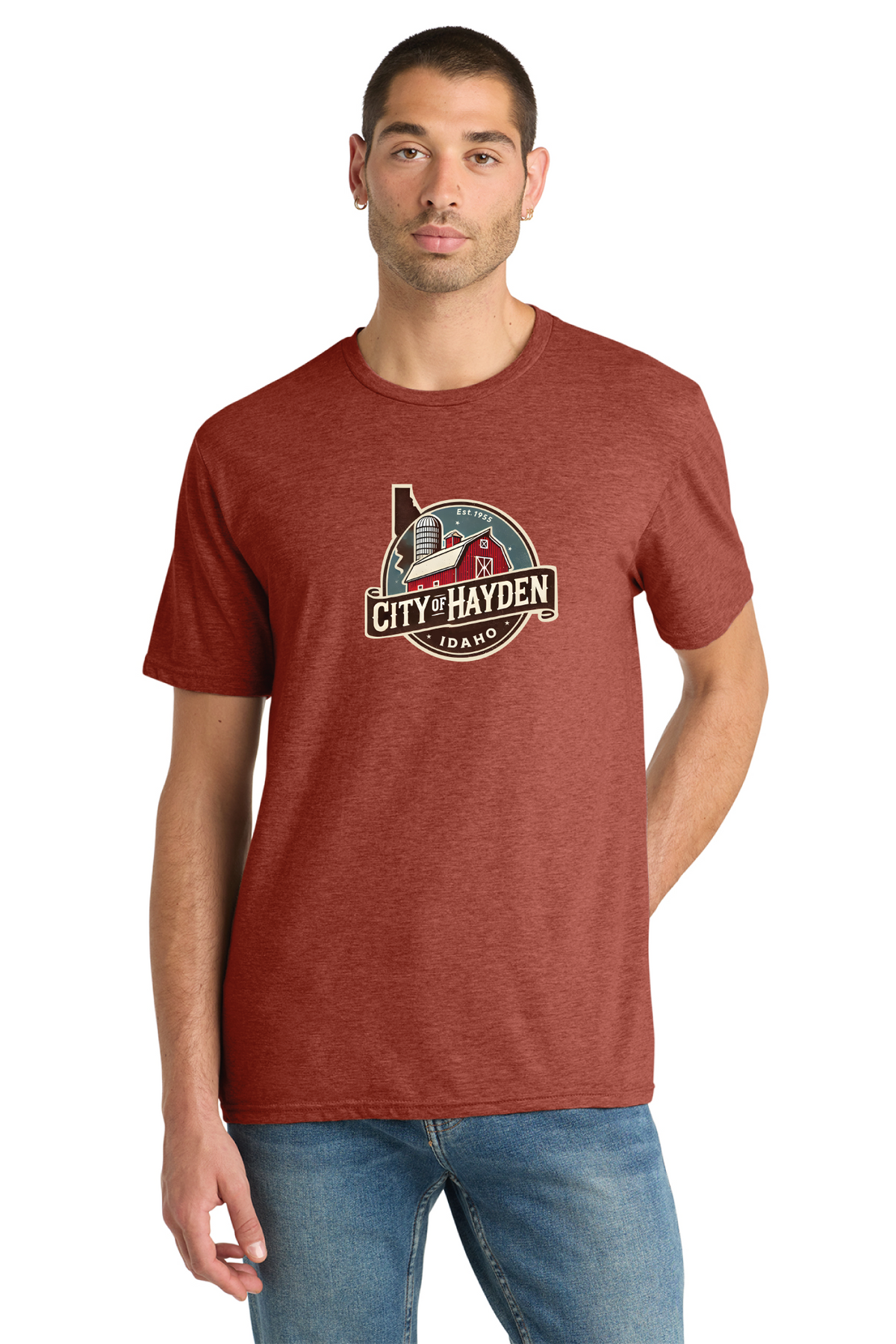 District - District Perfect Blend CVC Tee. DM108 - Hayden Logowear - Stoddard Barn - Retail Store - Digital Print - #28139