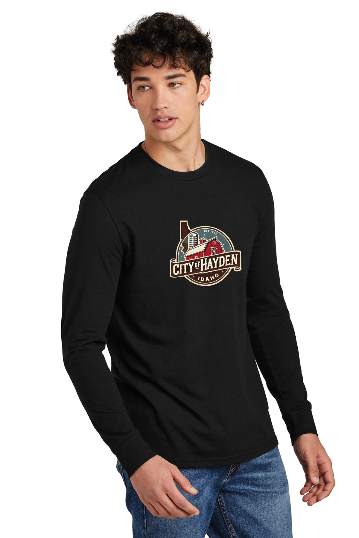 District - District Perfect Blend CVC Long Sleeve Tee DT109 - Hayden Logowear - Stoddard Barn - Retail Store - Digital Print - #28139