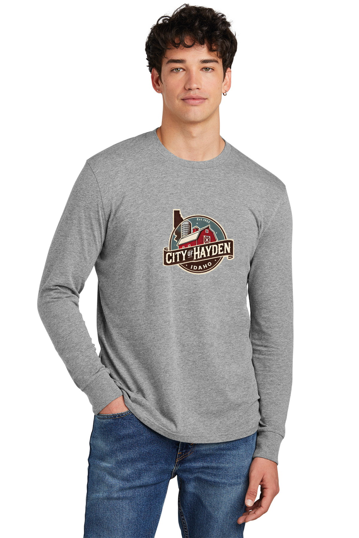 District - District Perfect Blend CVC Long Sleeve Tee DT109 - Hayden Logowear - Stoddard Barn - Retail Store - Digital Print - #28139
