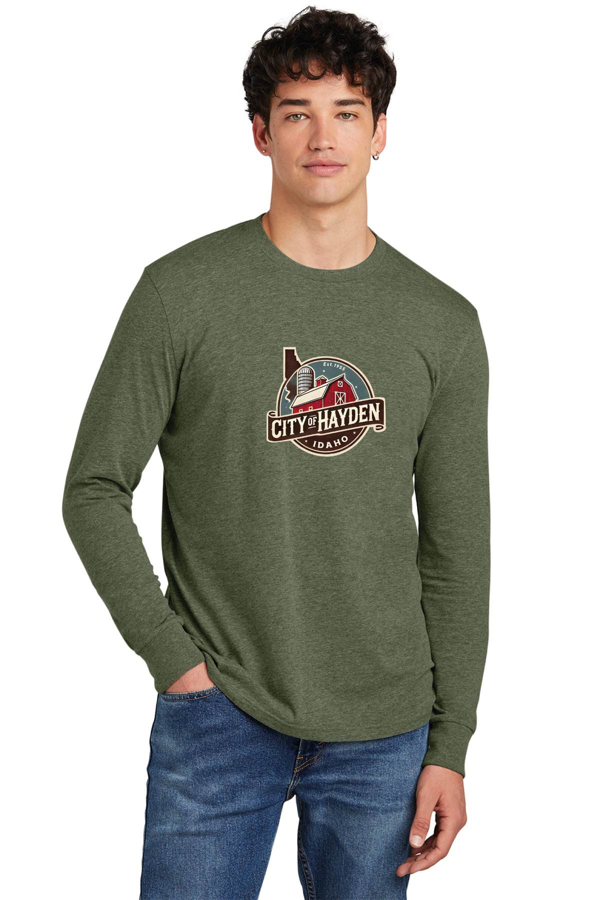 District - District Perfect Blend CVC Long Sleeve Tee DT109 - Hayden Logowear - Stoddard Barn - Retail Store - Digital Print - #28139