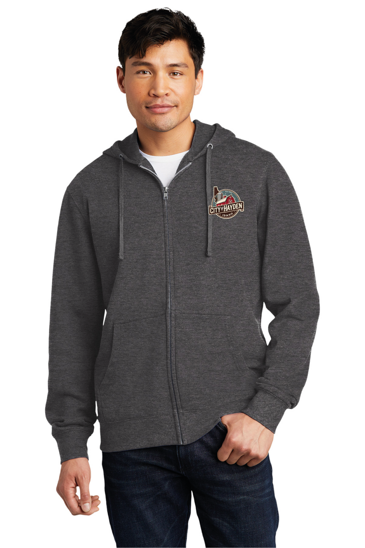 District - District V.I.T. Fleece Full-Zip Hoodie DT6102 - Hayden Logowear - Stoddard Barn - Retail Store - Digital Print - #28139