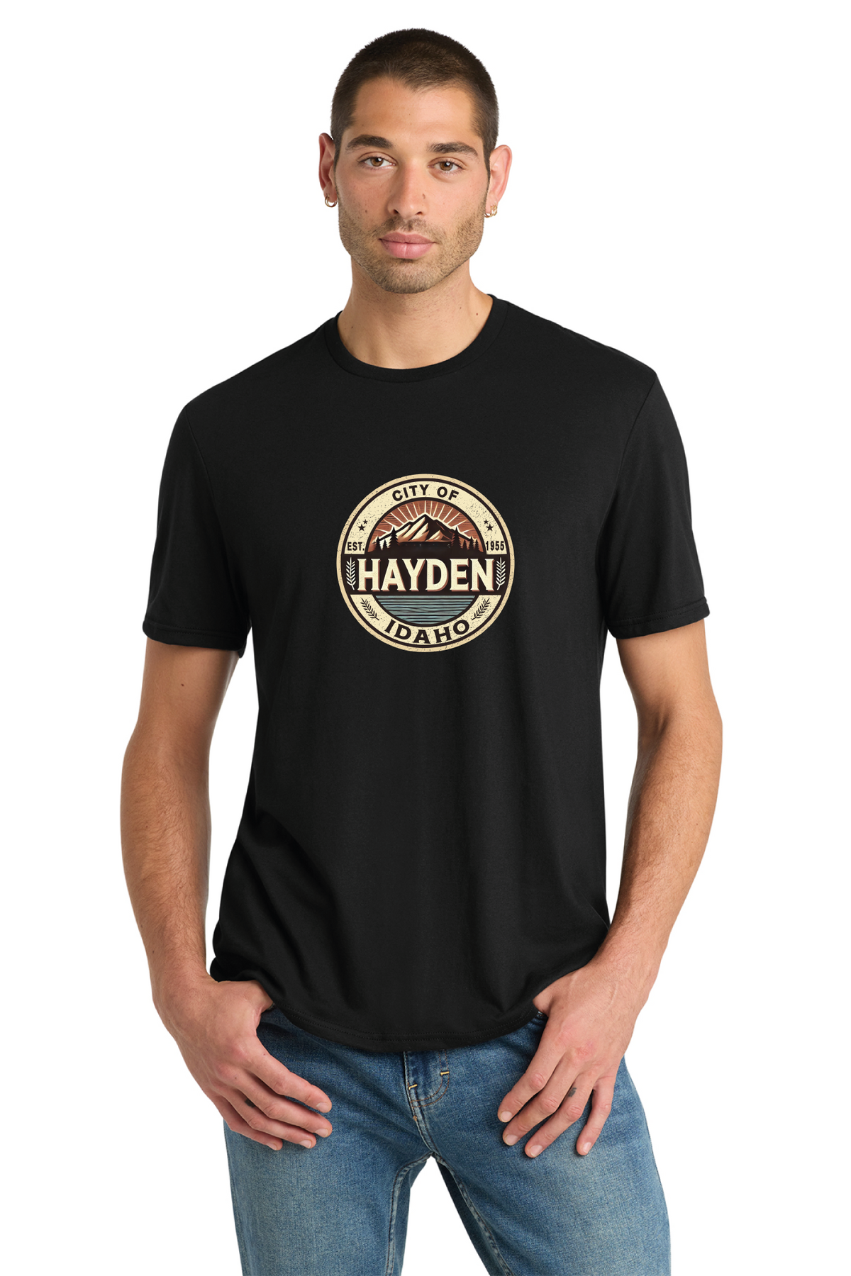 District - District Perfect Blend CVC Tee. DM108 - Hayden Logowear - From Prairie to Mountains - Retail Store - Digital Print - #28418