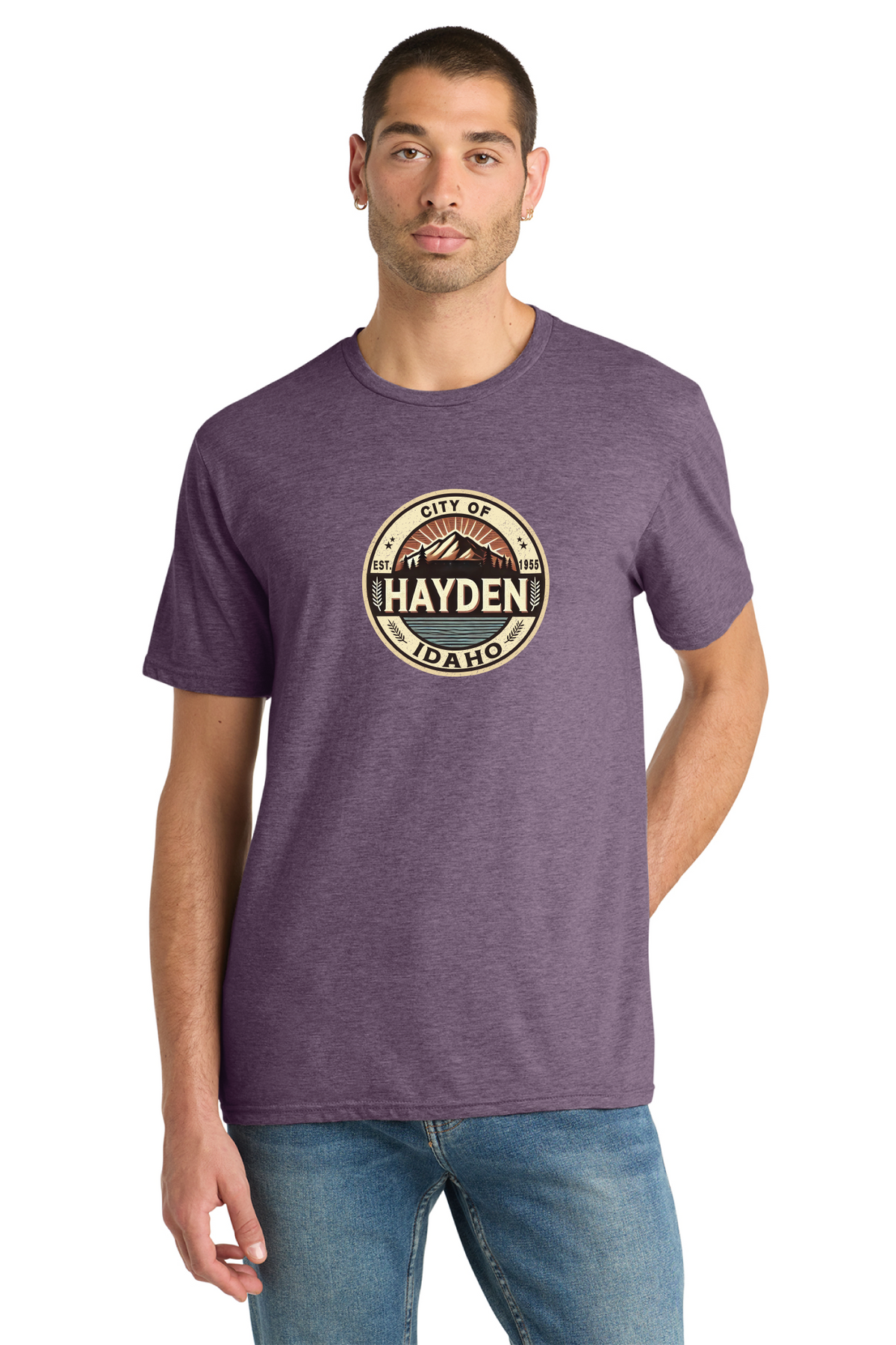 District - District Perfect Blend CVC Tee. DM108 - Hayden Logowear - From Prairie to Mountains - Retail Store - Digital Print - #28418