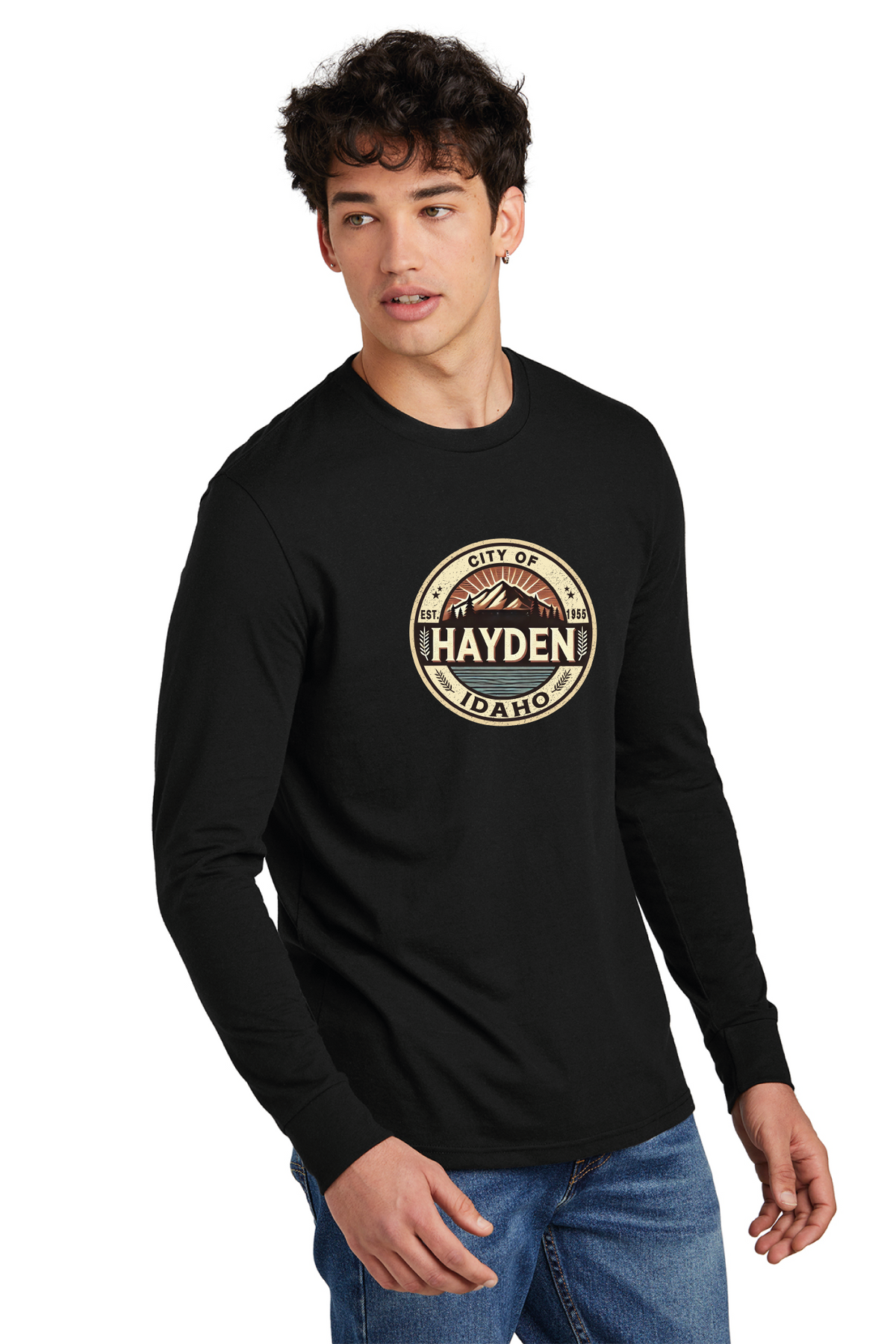 District - District Perfect Blend CVC Long Sleeve Tee DT109 - Hayden Logowear - From Prairie to Mountains - Retail Store - Digital Print - #28418