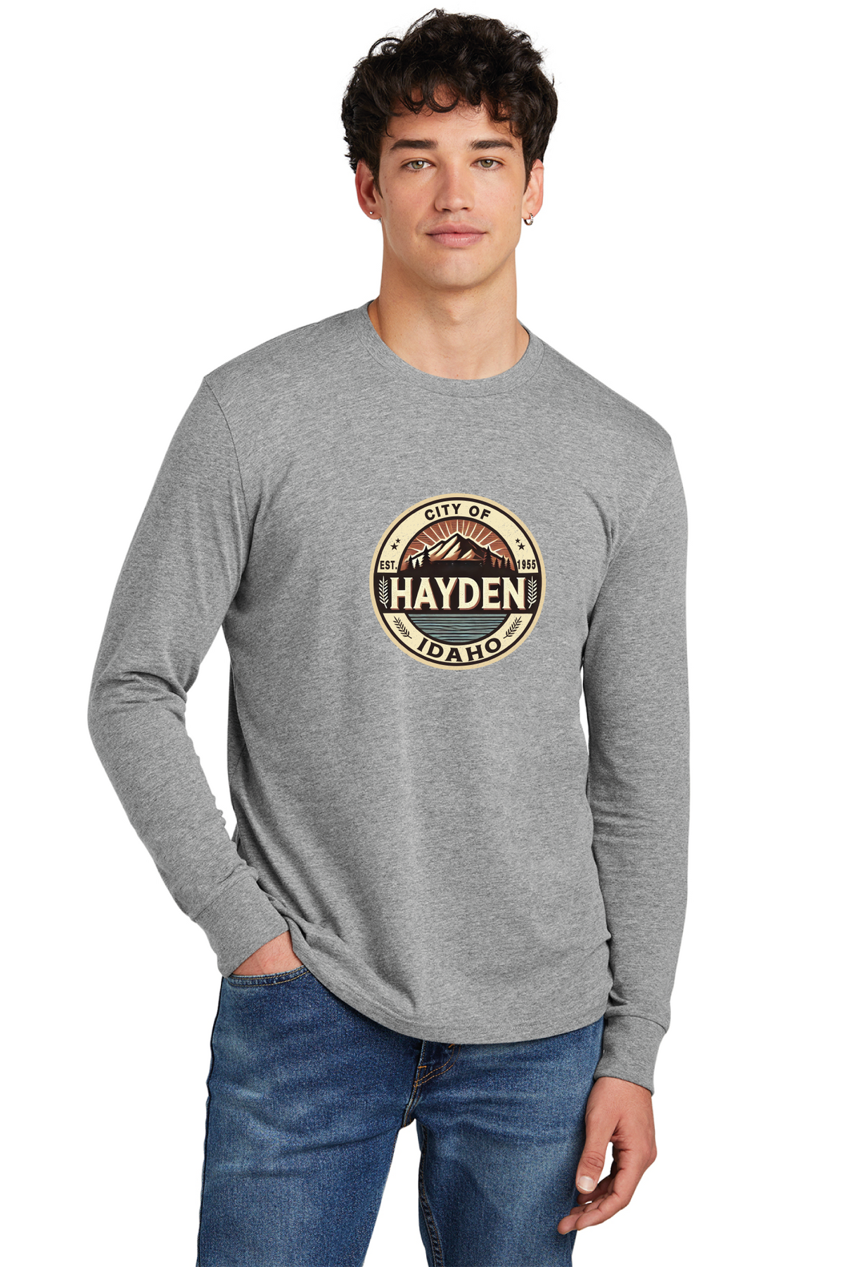 District - District Perfect Blend CVC Long Sleeve Tee DT109 - Hayden Logowear - From Prairie to Mountains - Retail Store - Digital Print - #28418