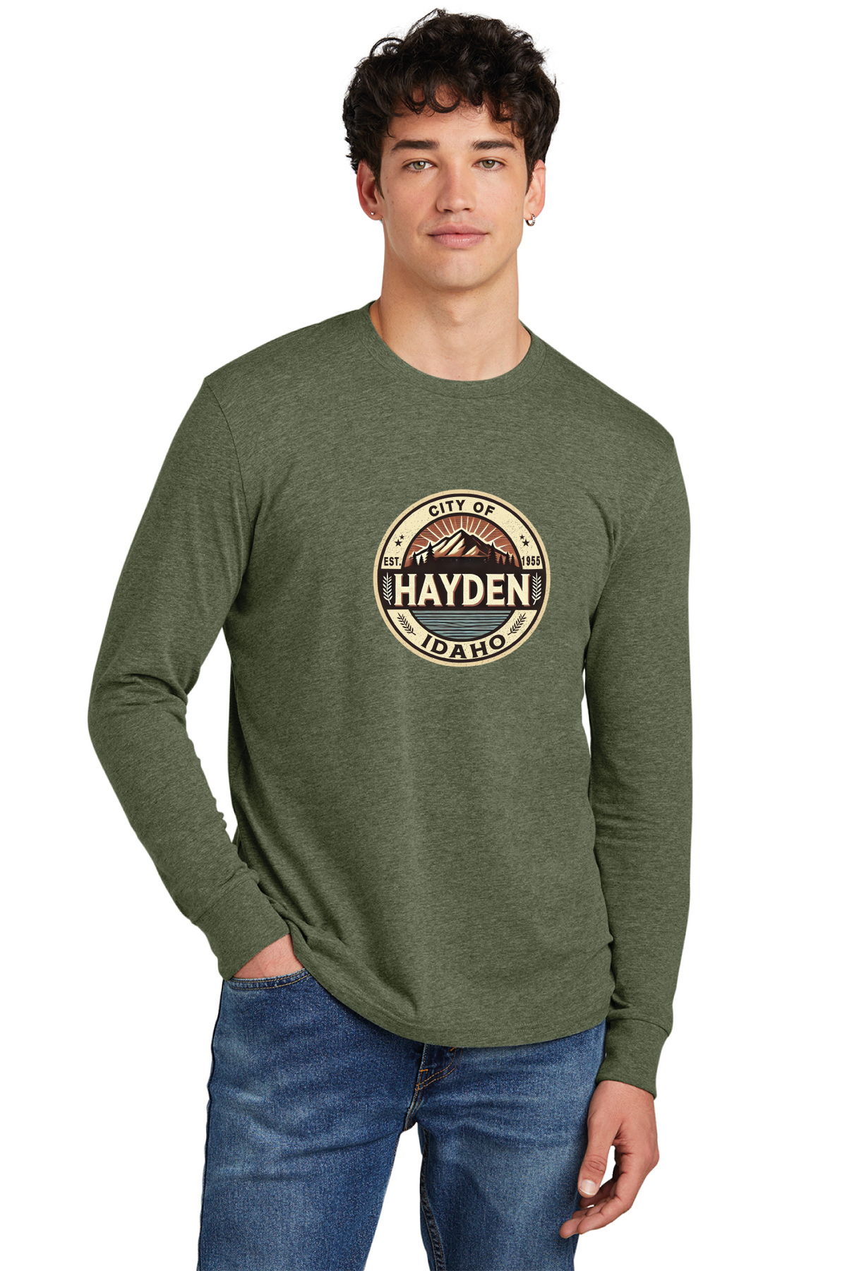 District - District Perfect Blend CVC Long Sleeve Tee DT109 - Hayden Logowear - From Prairie to Mountains - Retail Store - Digital Print - #28418