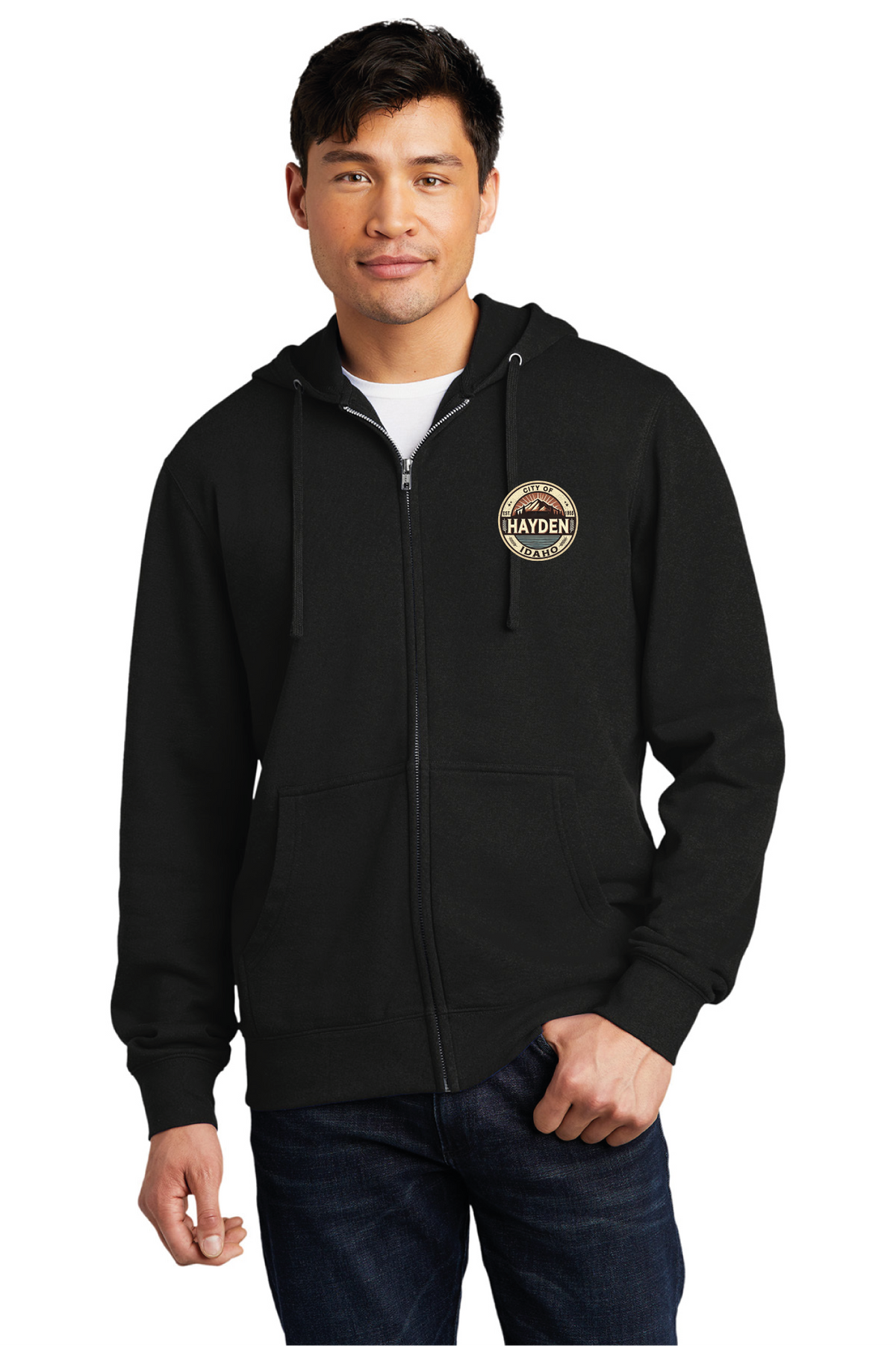 District - District V.I.T. Fleece Full-Zip Hoodie DT6102 - Hayden Logowear - From Prairie to Mountains - Retail Store - Digital Print - #28418