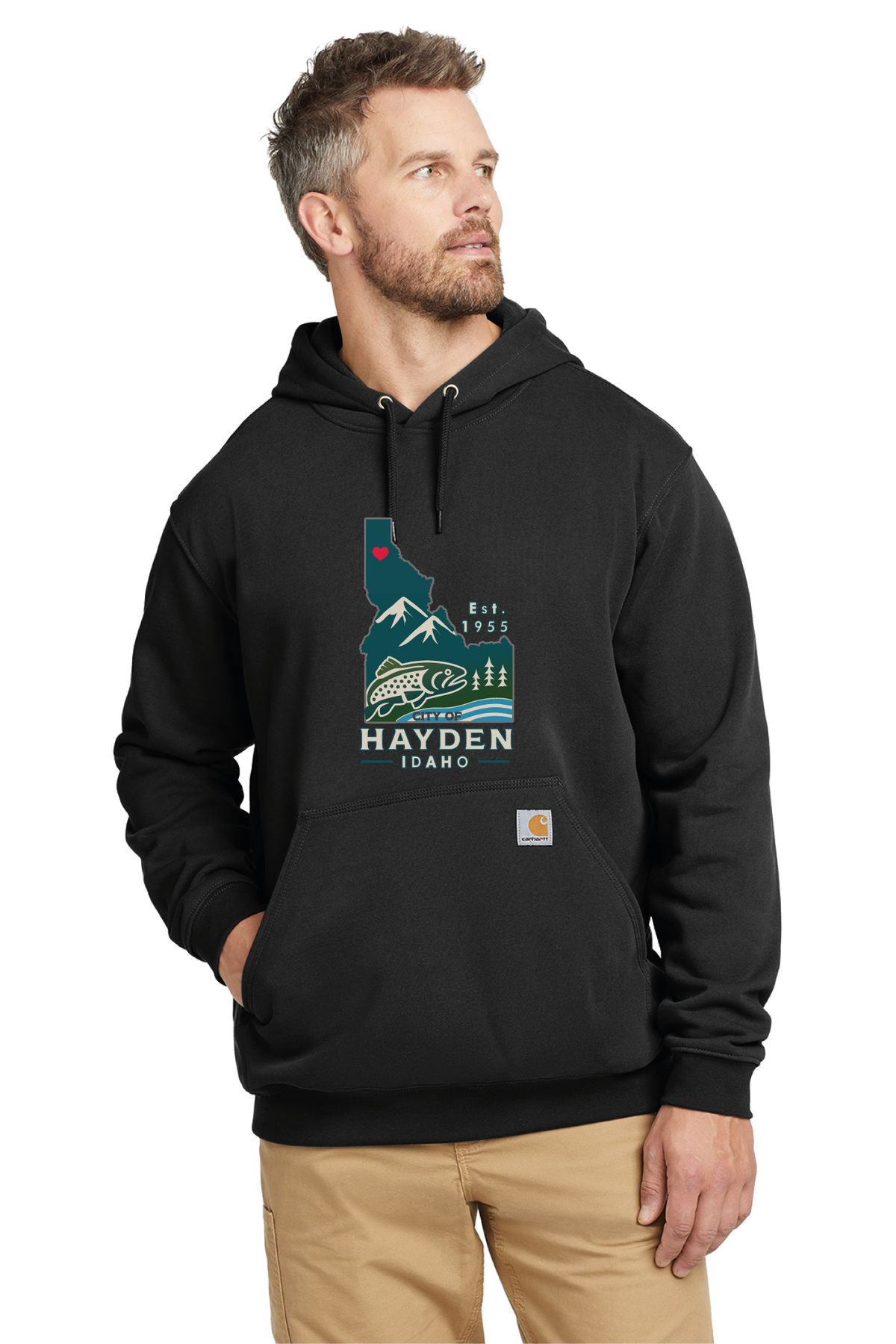 Carhartt - Carhartt Midweight Hooded Sweatshirt. CTK121 - Hayden Logowear - Hayden Lake Trout - Retail Store - Digital Print - #28419