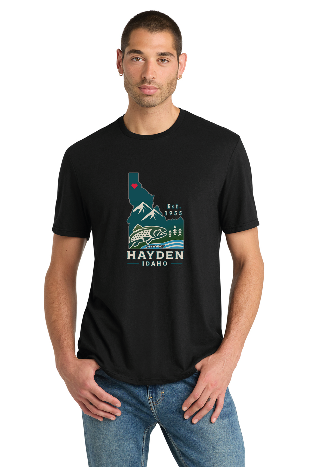 District - District Perfect Blend CVC Tee. DM108 - Hayden Logowear - Hayden Lake Trout - Retail Store - Digital Print - #28419