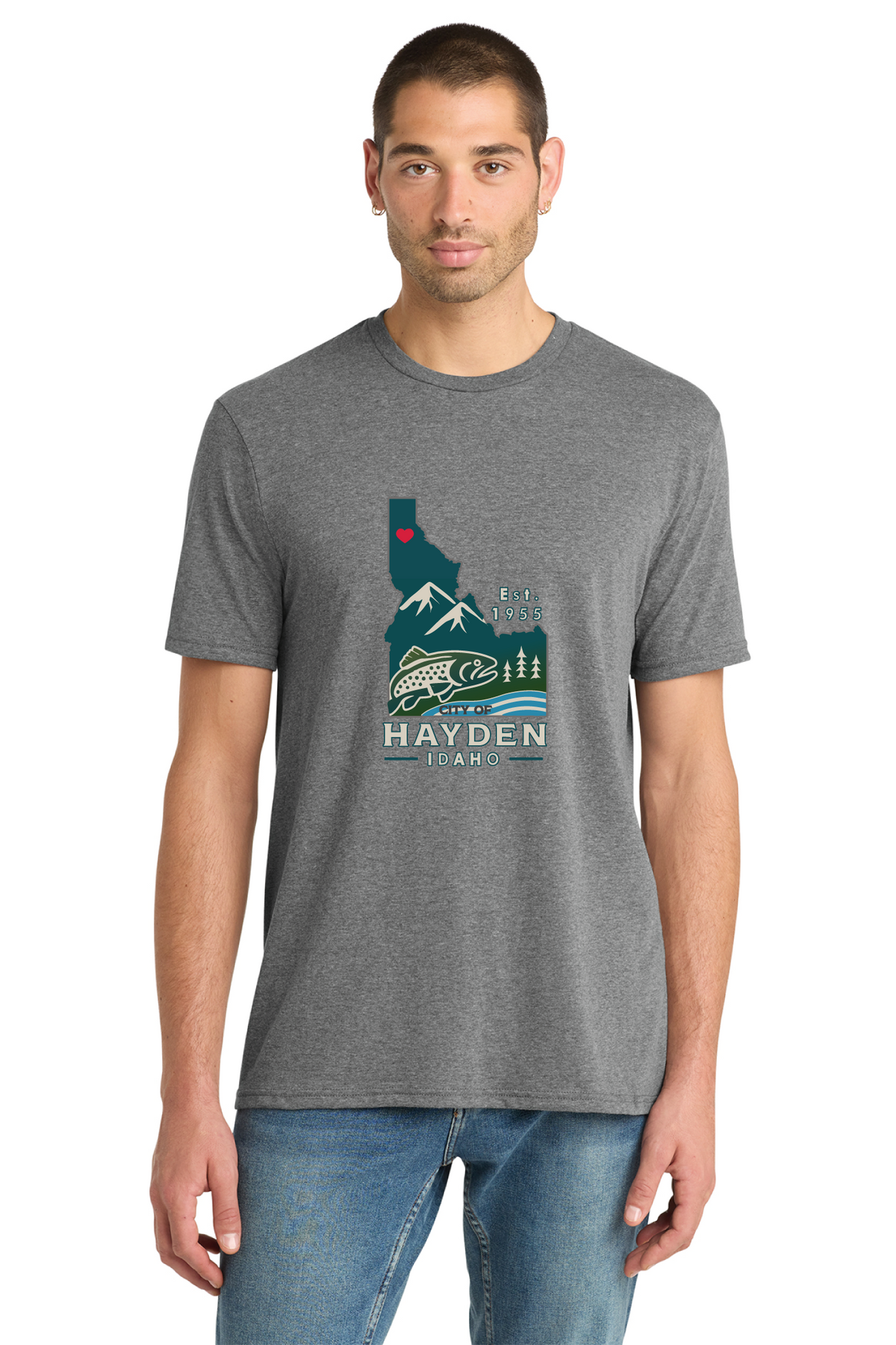 District - District Perfect Blend CVC Tee. DM108 - Hayden Logowear - Hayden Lake Trout - Retail Store - Digital Print - #28419
