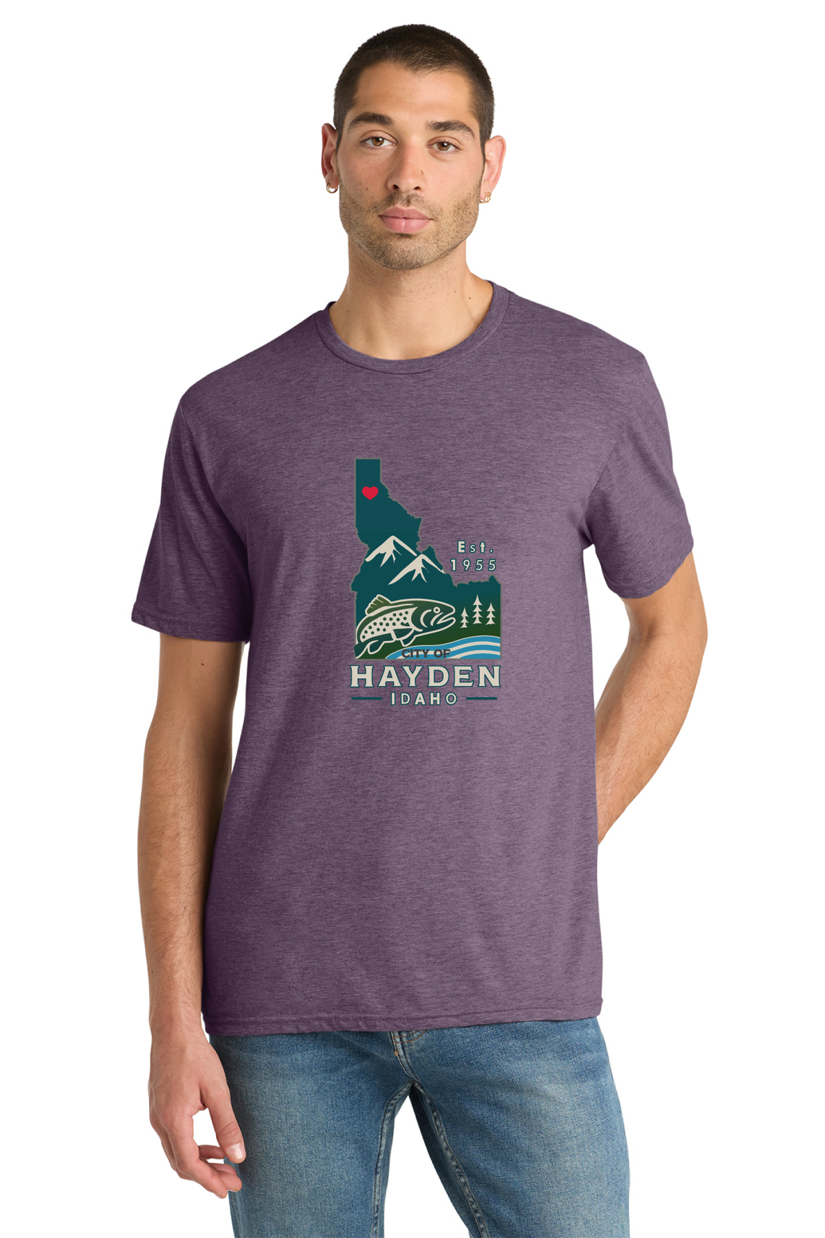 District - District Perfect Blend CVC Tee. DM108 - Hayden Logowear - Hayden Lake Trout - Retail Store - Digital Print - #28419