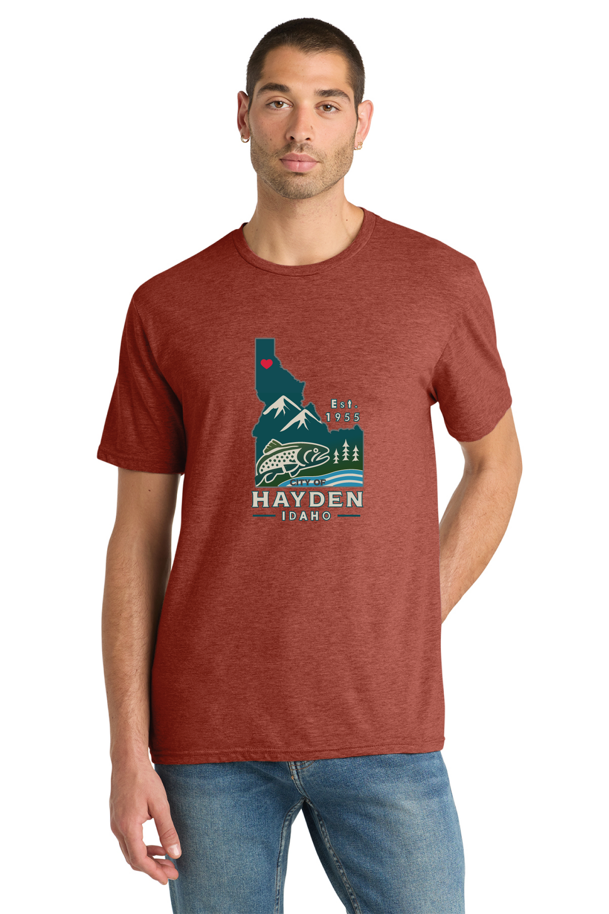 District - District Perfect Blend CVC Tee. DM108 - Hayden Logowear - Hayden Lake Trout - Retail Store - Digital Print - #28419