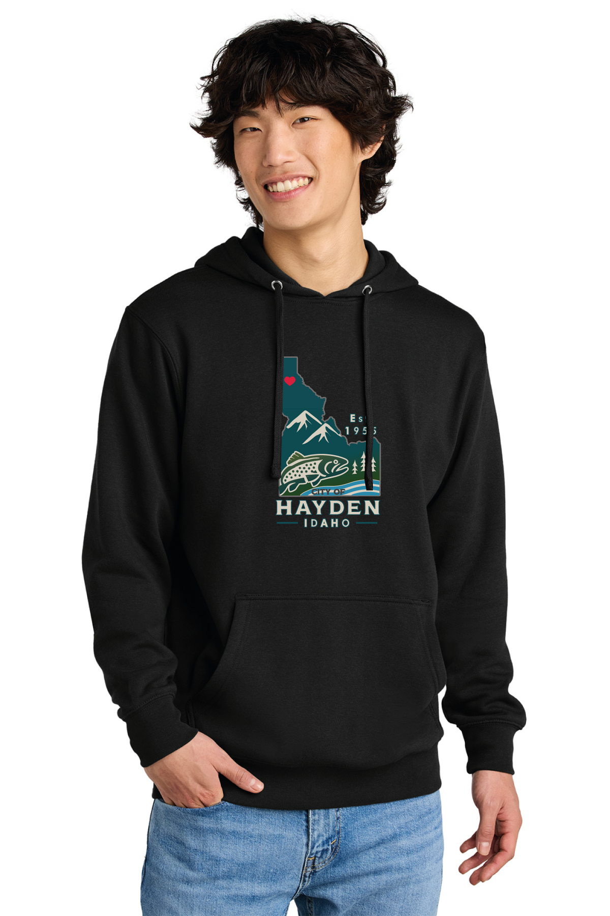 District - District V.I.T. Fleece Hoodie DT6100 - Hayden Logowear - Hayden Lake Trout - Retail Store - Digital Print - #28419