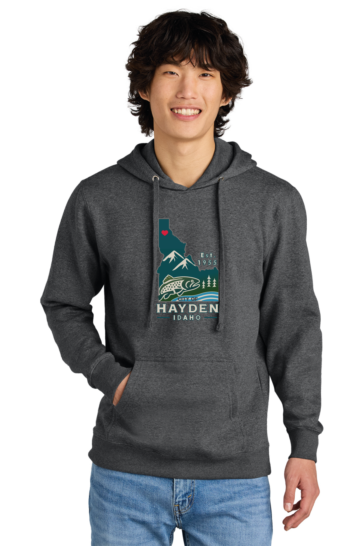 District - District V.I.T. Fleece Hoodie DT6100 - Hayden Logowear - Hayden Lake Trout - Retail Store - Digital Print - #28419