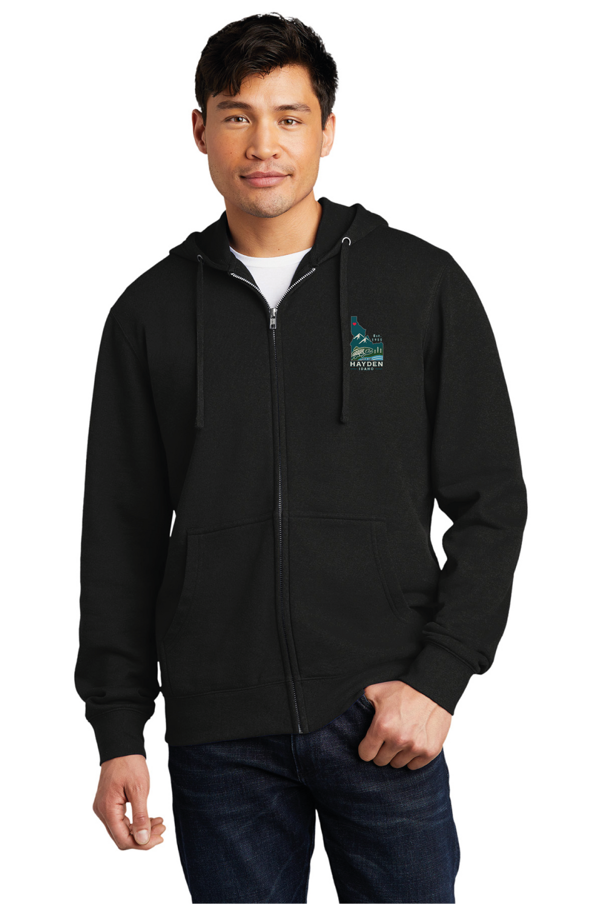 District - District V.I.T. Fleece Full-Zip Hoodie DT6102 - Hayden Logowear - Hayden Lake Trout - Retail Store - Digital Print - #28419