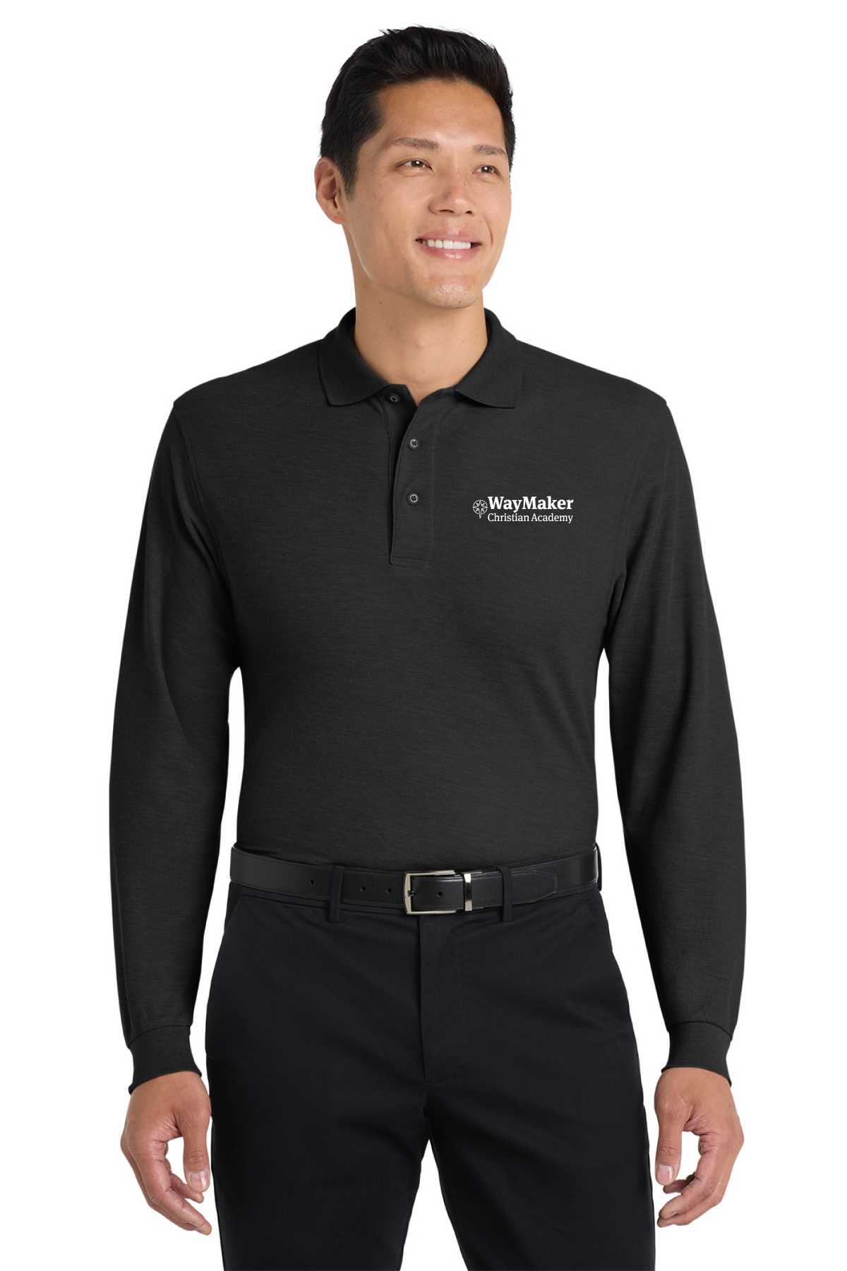 Port Authority - Port Authority Silk Touch Long Sleeve Polo. K500LS - WayMaker - School Store - Transfer Screen Print - #28457