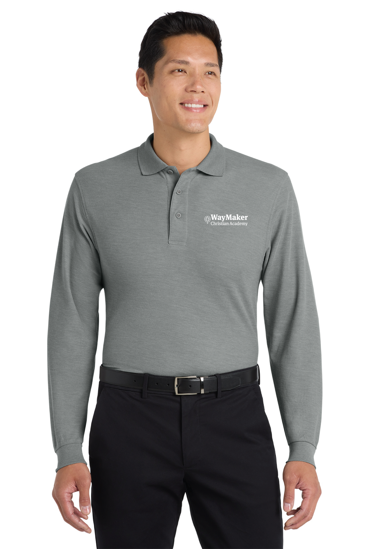 Port Authority - Port Authority Silk Touch Long Sleeve Polo. K500LS - WayMaker - School Store - Transfer Screen Print - #28457