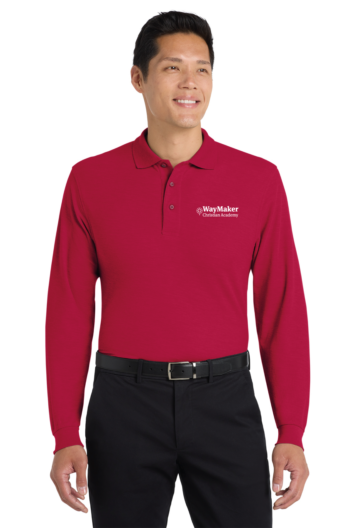 Port Authority - Port Authority Silk Touch Long Sleeve Polo. K500LS - WayMaker - School Store - Transfer Screen Print - #28457