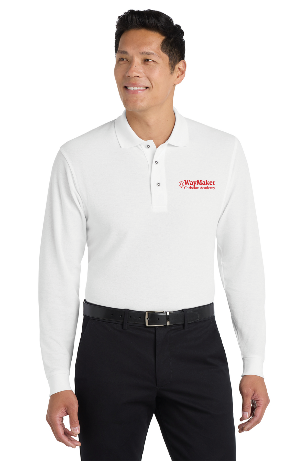 Port Authority - Port Authority Silk Touch Long Sleeve Polo. K500LS - WayMaker - School Store - Transfer Screen Print - #28457