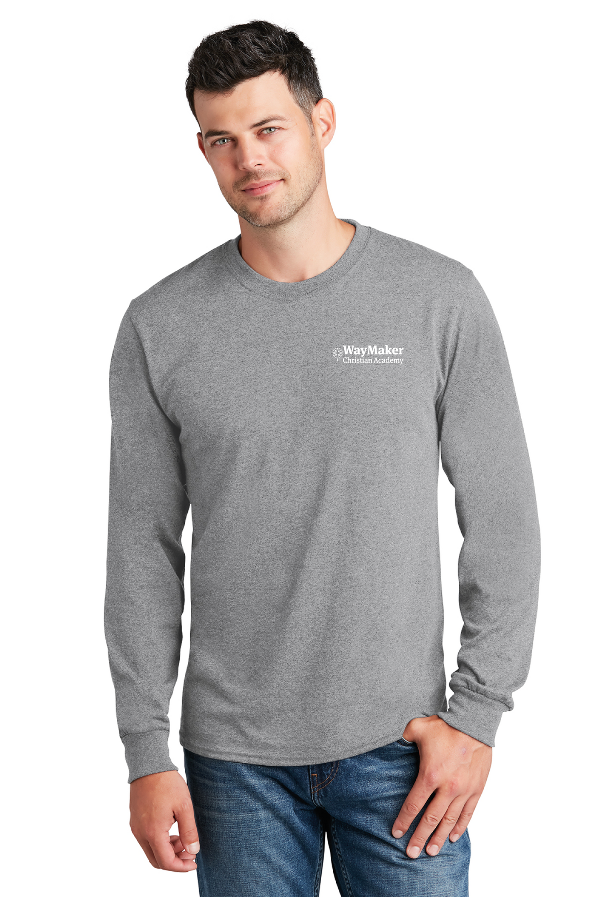 Port &amp; Company - Port &amp; Co Long Sleeve Core Cotton Tee. PC54LS - WayMaker - School Store - Transfer Screen Print - #28457