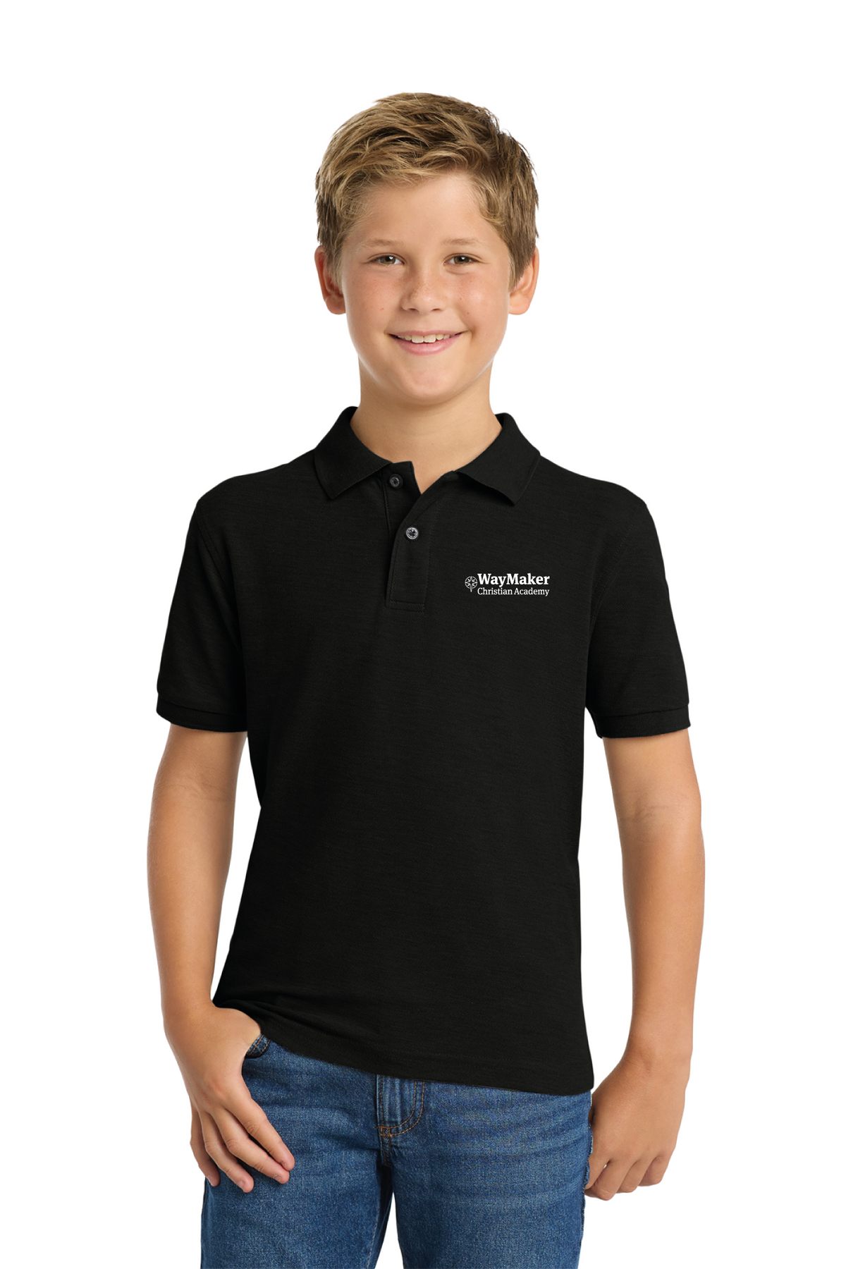 Port Authority - Port Authority Youth Silk Touch Polo. Y500 - WayMaker - School Store - Transfer Screen Print - #28457