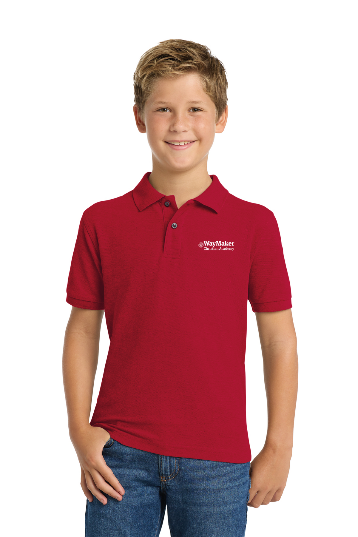 Port Authority - Port Authority Youth Silk Touch Polo. Y500 - WayMaker - School Store - Transfer Screen Print - #28457