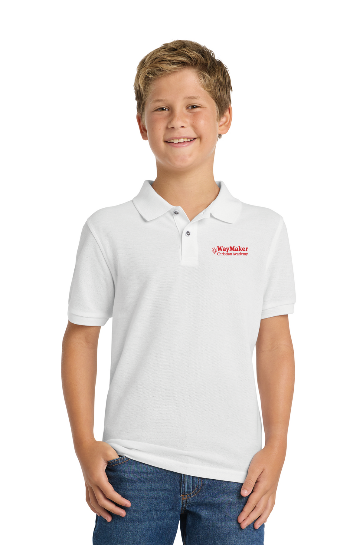 Port Authority - Port Authority Youth Silk Touch Polo. Y500 - WayMaker - School Store - Transfer Screen Print - #28457