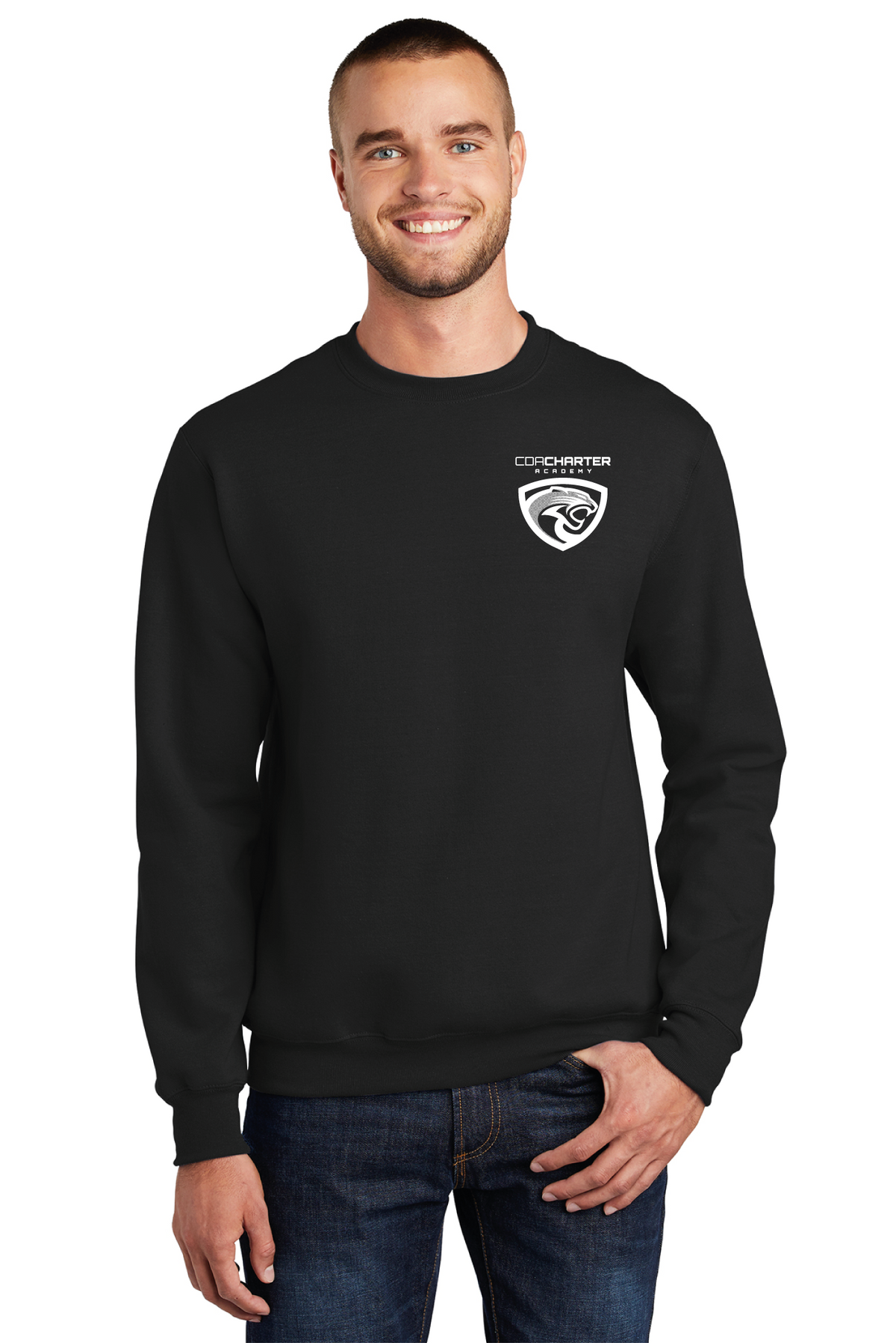 PC90 - Port & Co Essential Fleece Crewneck Sweatshirt - CDA Charter Academy - School Store - Transfer Screen Print - #28752