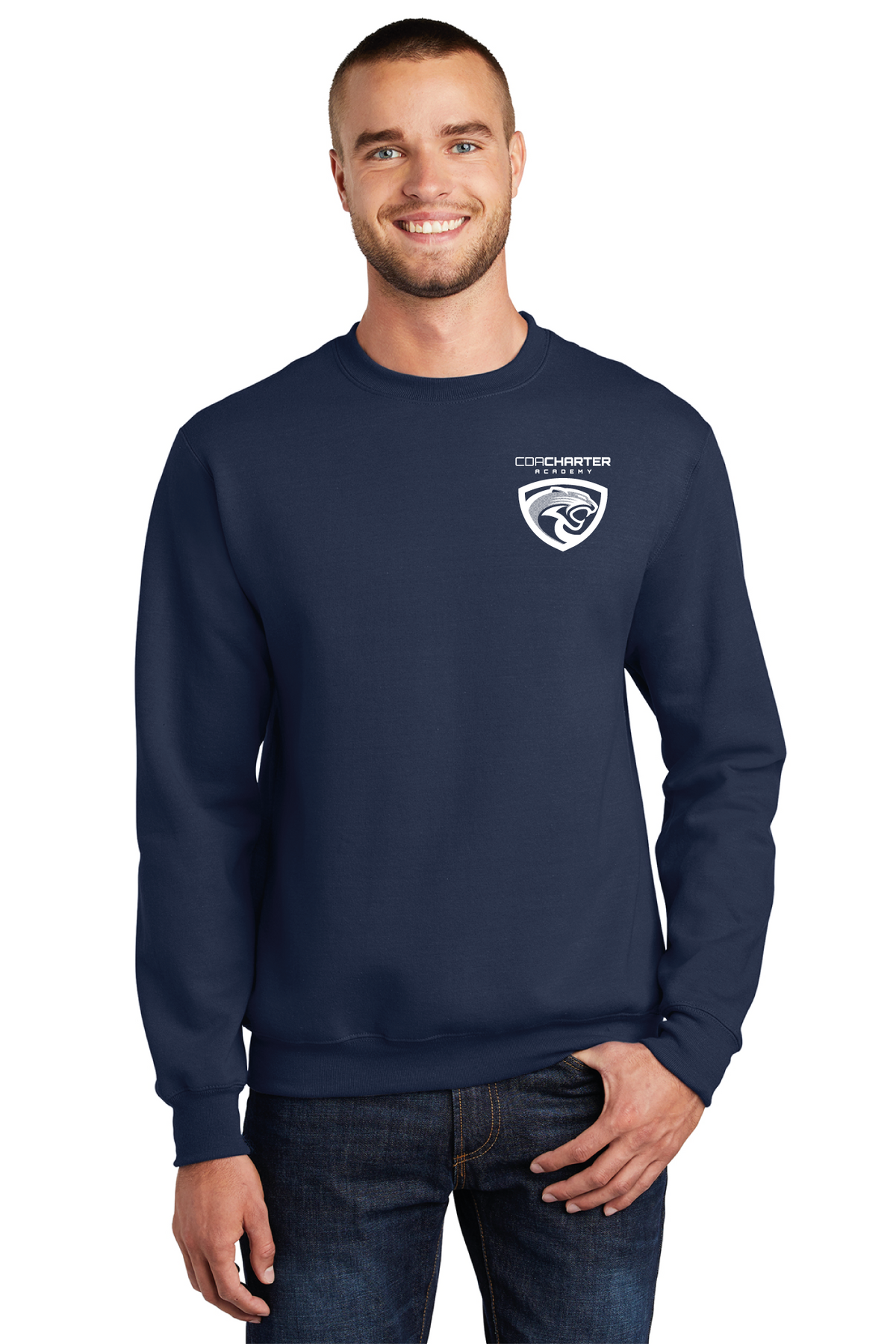 PC90 - Port & Co Essential Fleece Crewneck Sweatshirt - CDA Charter Academy - School Store - Transfer Screen Print - #28752