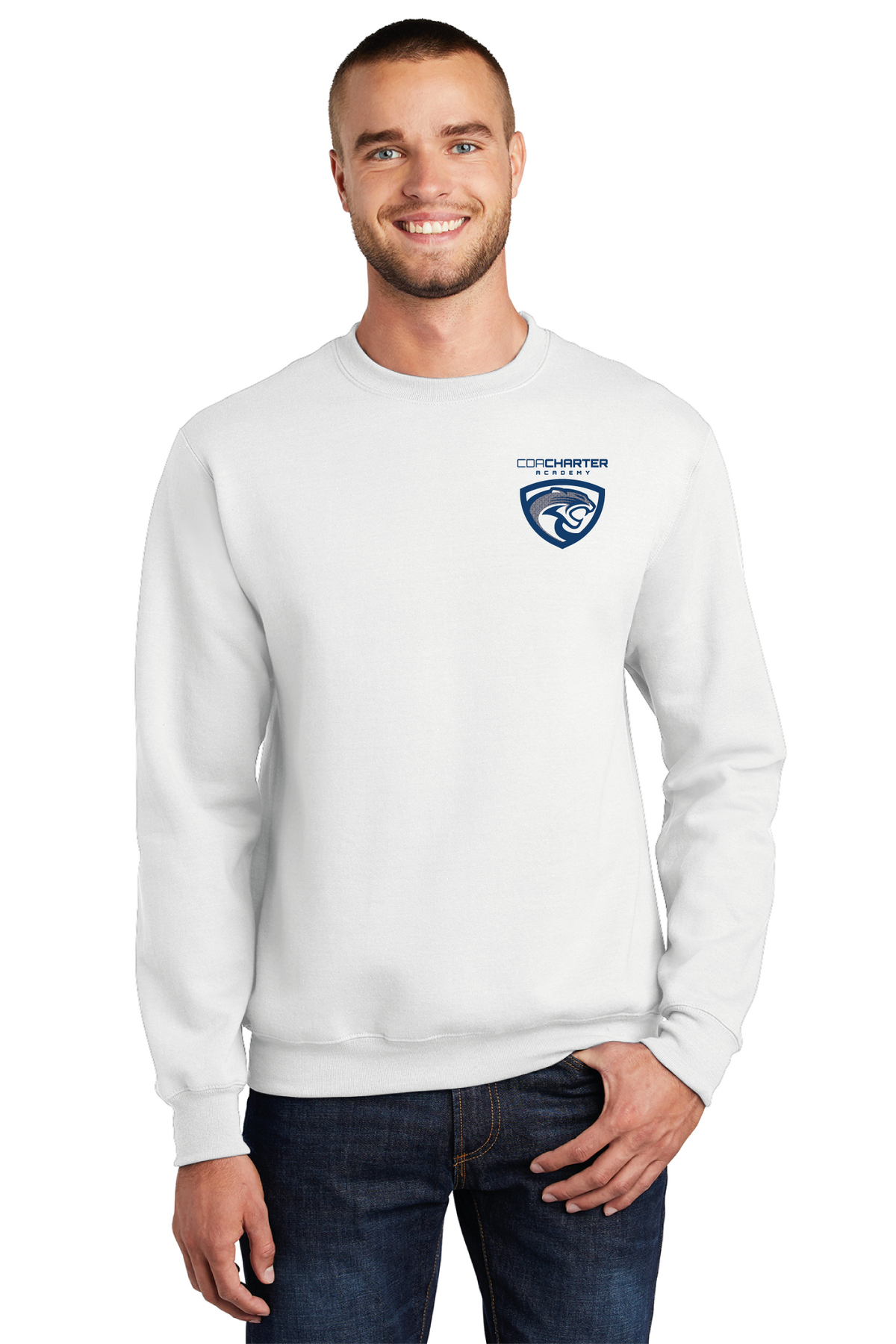PC90 - Port & Co Essential Fleece Crewneck Sweatshirt - CDA Charter Academy - School Store - Transfer Screen Print - #28752