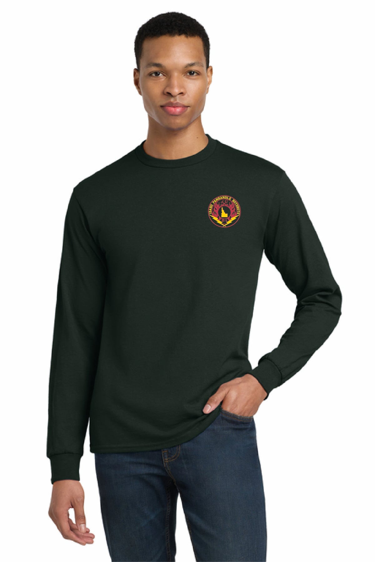 8400 - Gildan - DryBlend 50 Cotton/50 Poly Long Sleeve T-Shirt - USFS Idaho Panhandle Hotshots - Logowear Store - Screen Print - #29118