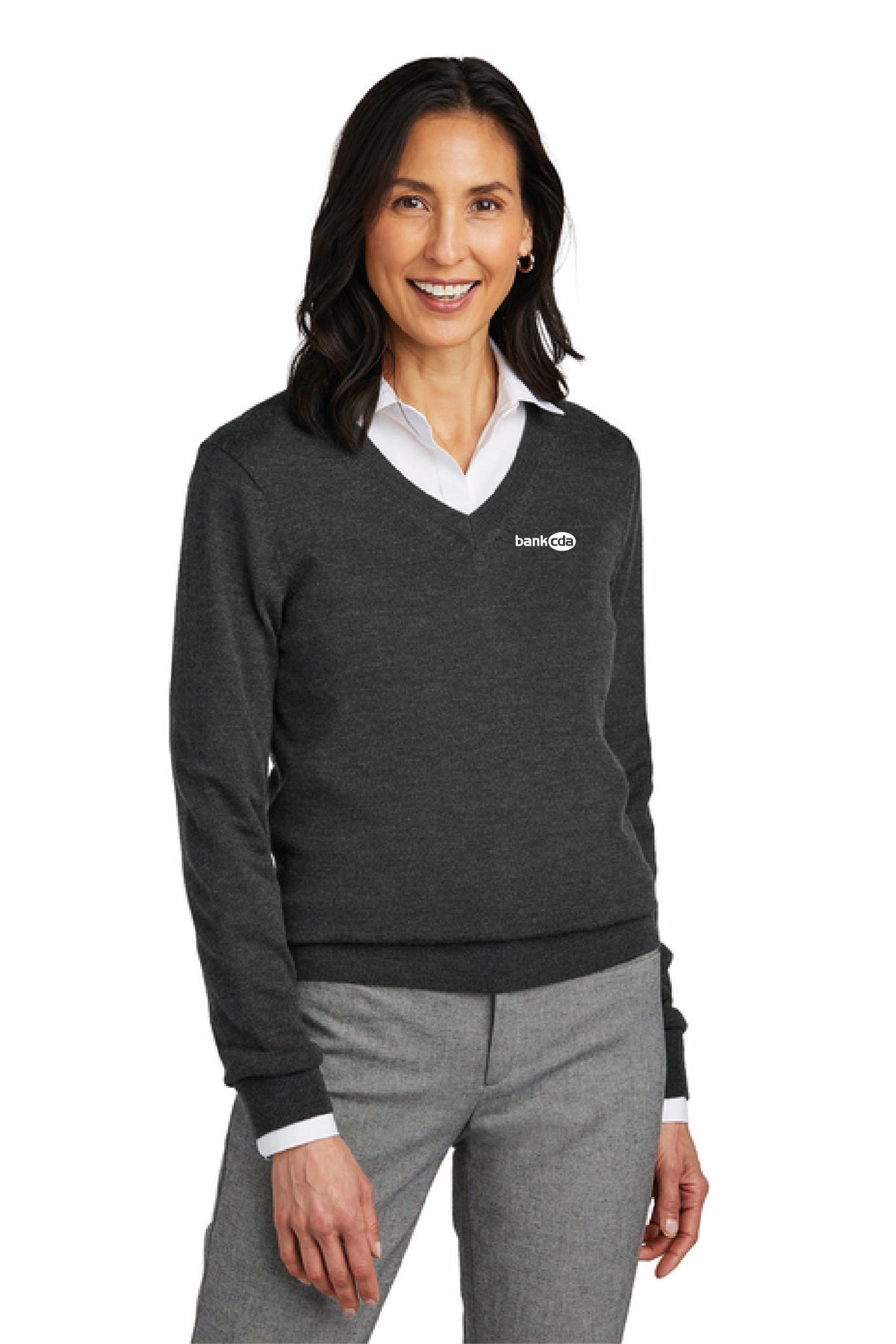 BB18411 - Brooks Brothers Women's Washable Merino V-Neck Sweater - BankCDA - Logowear Store - Embroidery - #29162