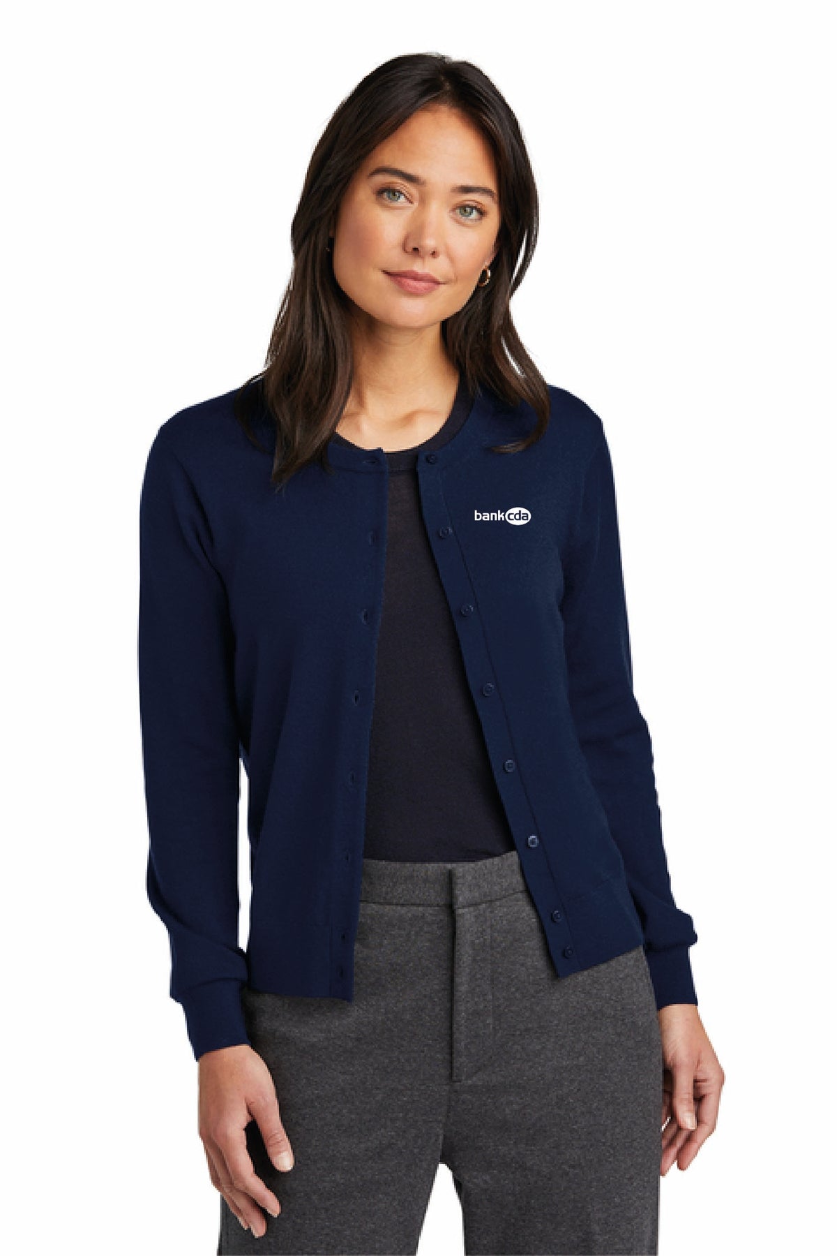 BB18413 - Brooks Brothers Women's Washable Merino Cardigan Sweater - BankCDA - Logowear Store - Embroidery - #29162