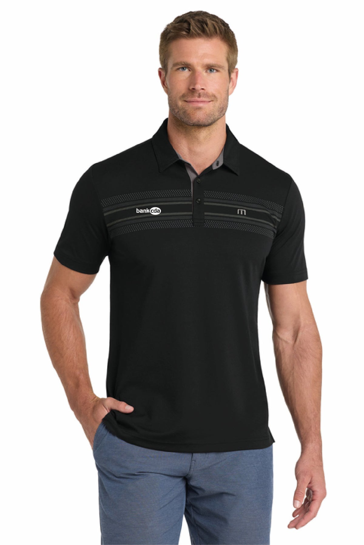 TM1MW450 - TravisMathew Monterey Chest Stripe Polo - BankCDA - Logowear Store - Embroidery - #29162