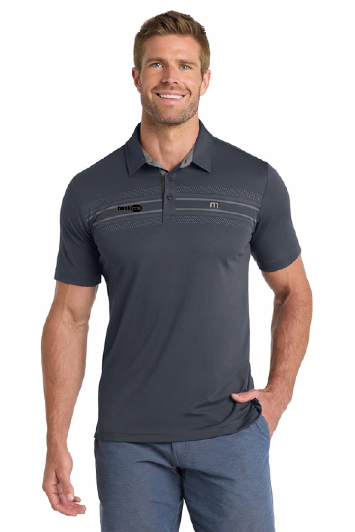 TM1MW450 - TravisMathew Monterey Chest Stripe Polo - BankCDA - Logowear Store - Embroidery - #29162