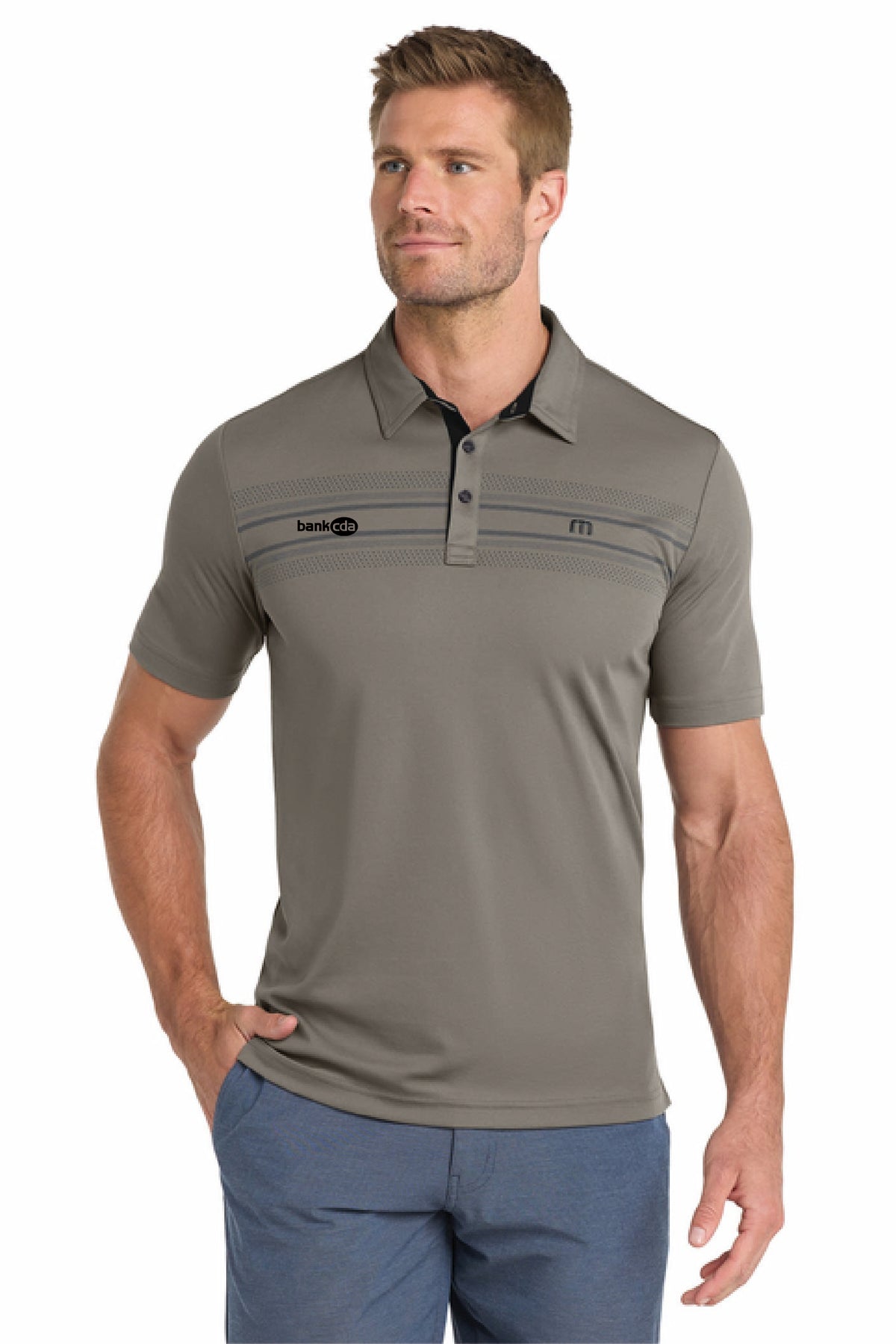TM1MW450 - TravisMathew Monterey Chest Stripe Polo - BankCDA - Logowear Store - Embroidery - #29162
